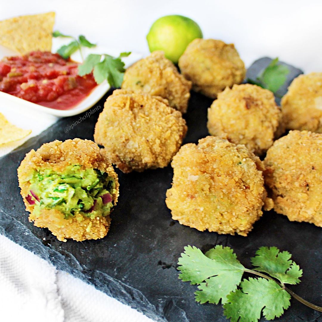 Guacamole Bombs with Avocado and Tortilla Coating