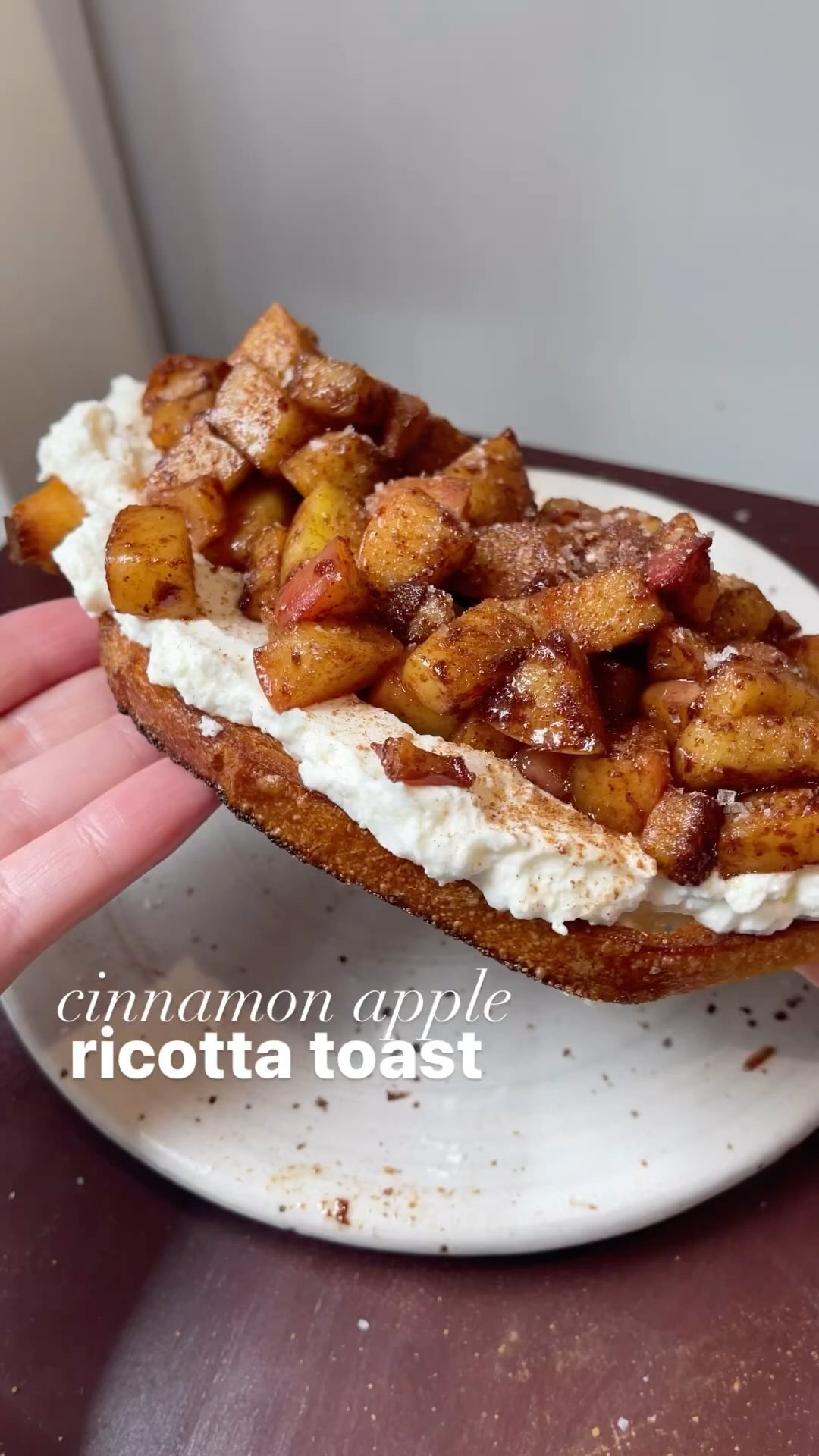 Buttery Cinnamon Apple Ricotta Toast
