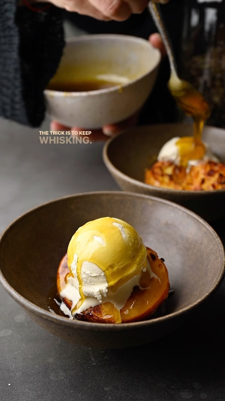 Air-Fried Peaches with Caramel
