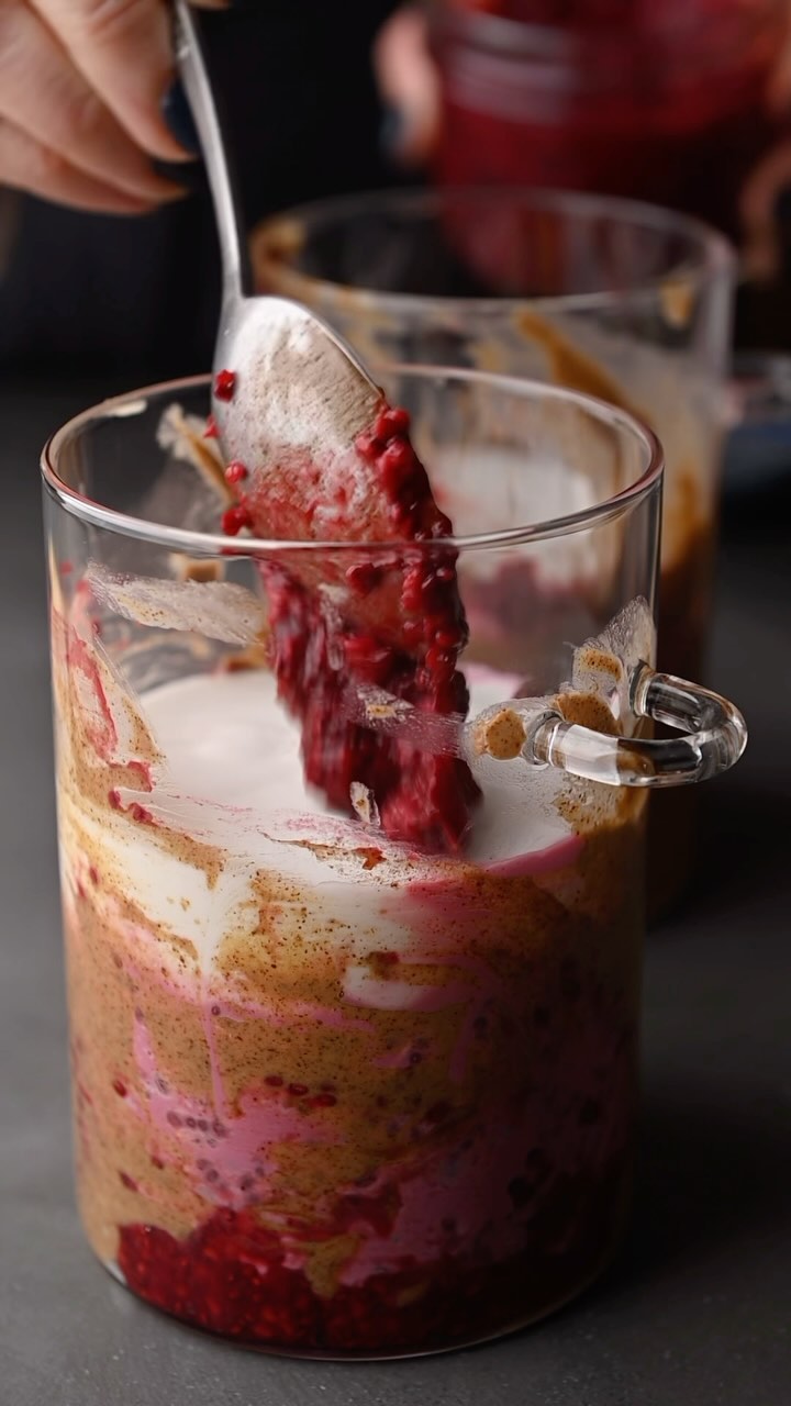 Almond Butter and Jam Overnight Oats