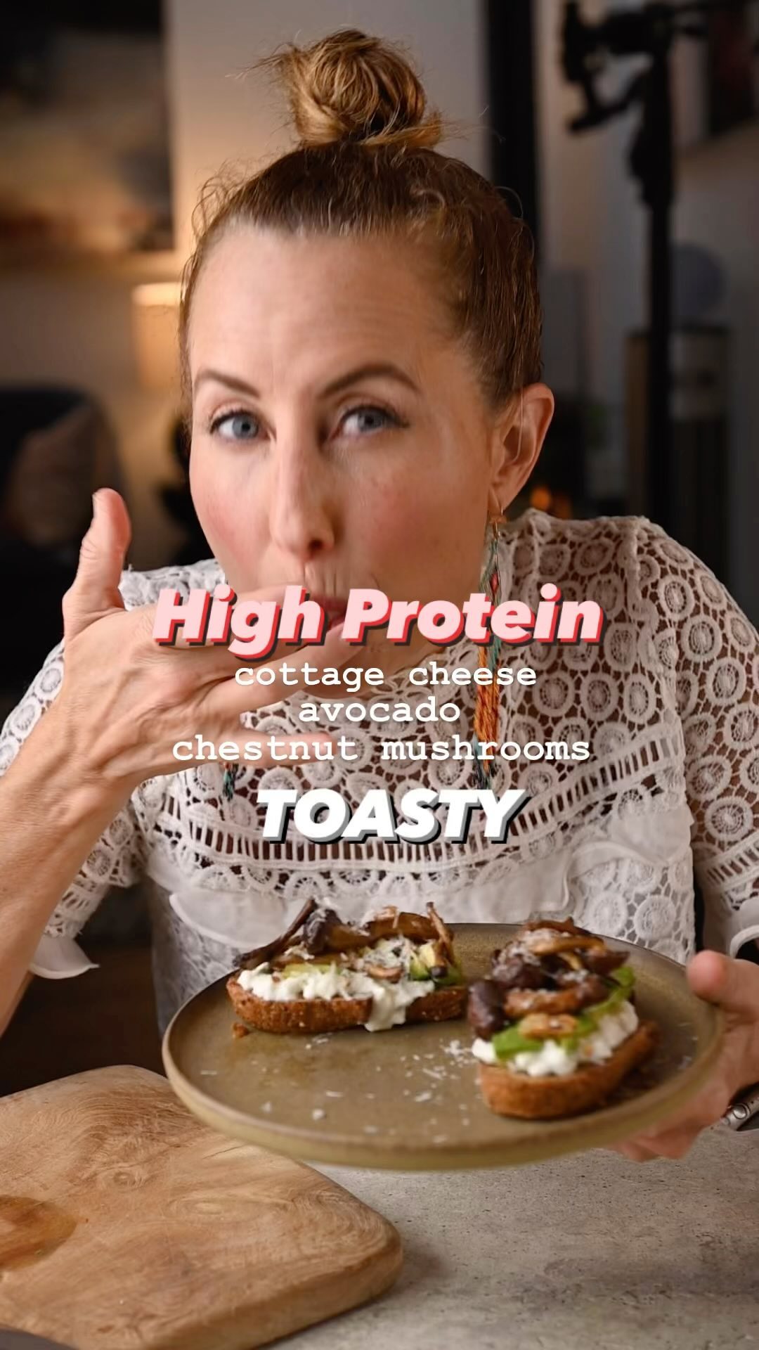 Cottage Cheese Mushroom Avocado Toast
