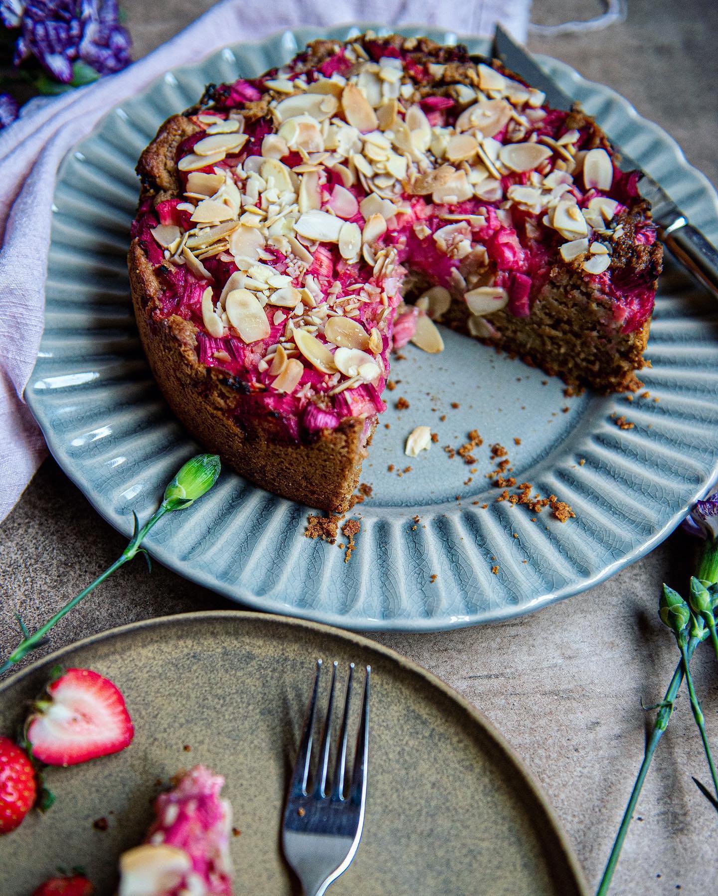 Vegan Gluten-Free Rhubarb Cake