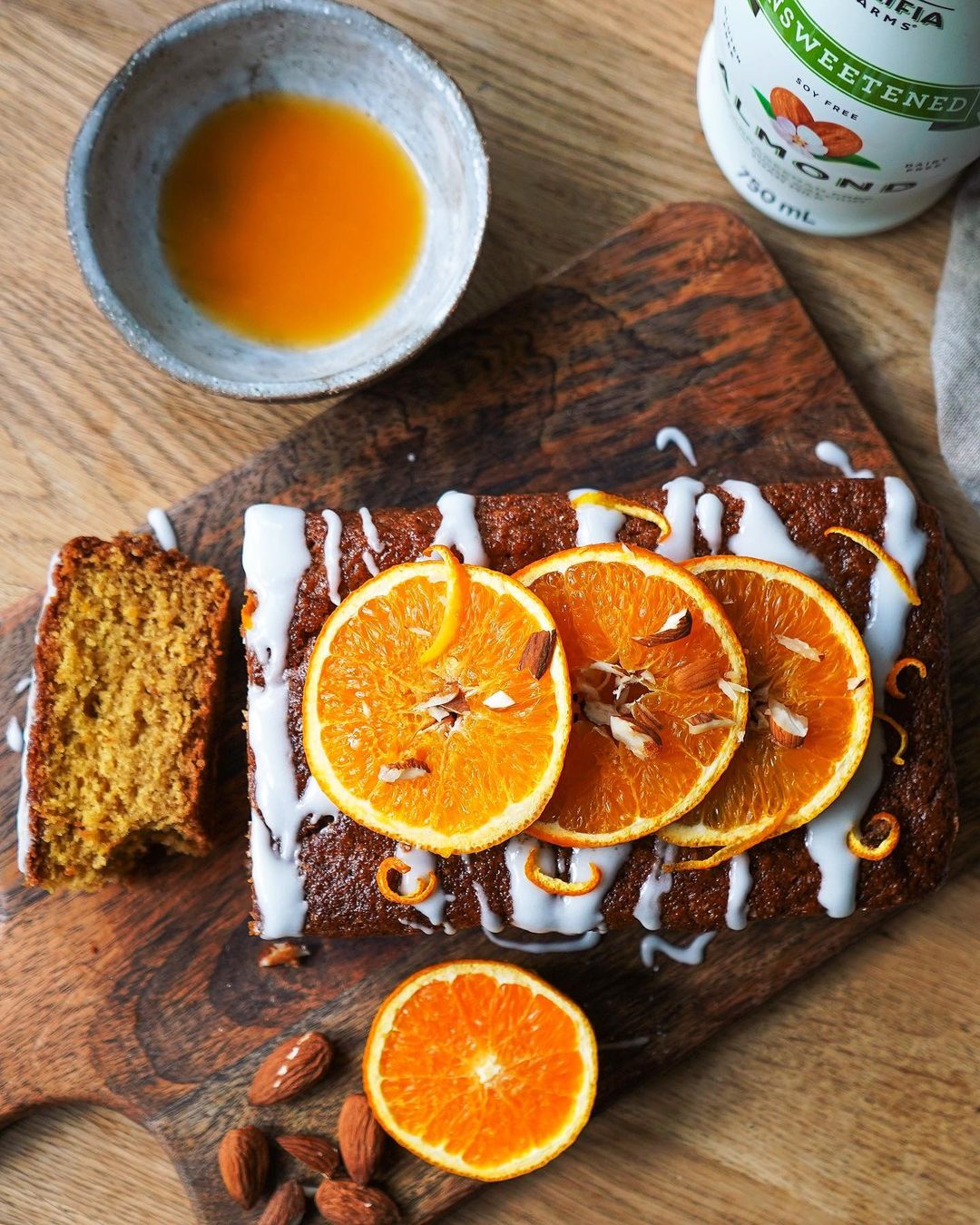 Vegan Orange Almond Loaf Cake
