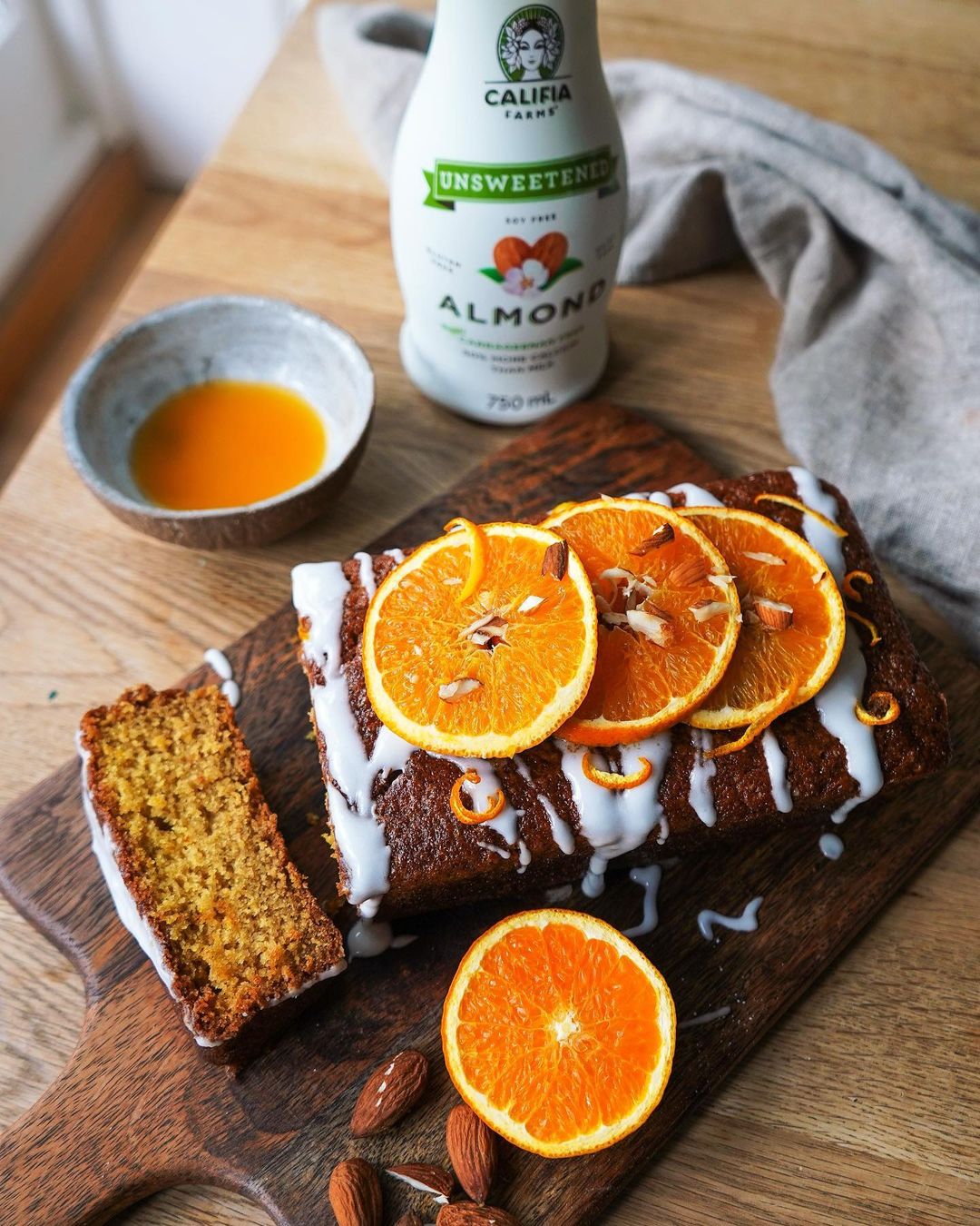 Vegan Orange Almond Loaf Cake