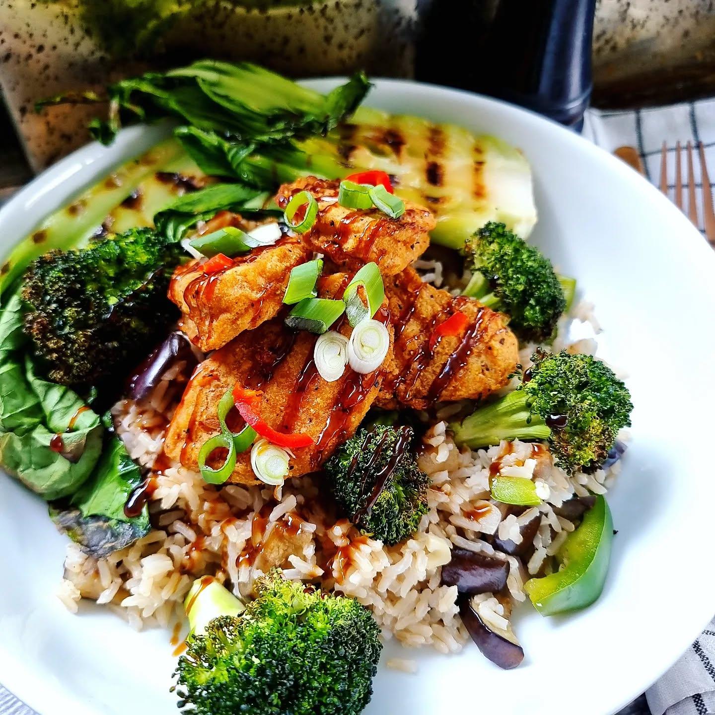 Sticky Hoisin Wings with Wholegrain Vegetable Rice
