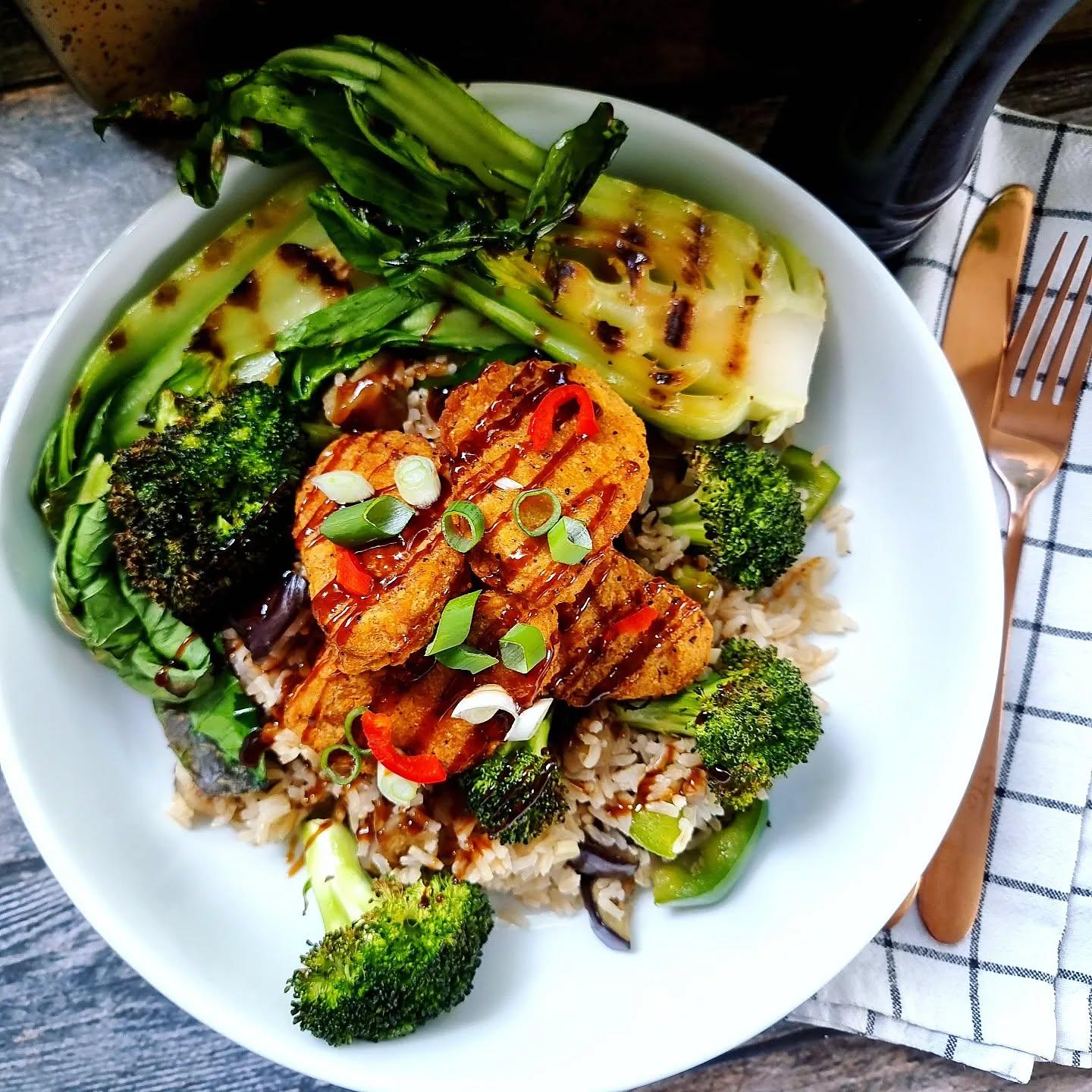 Sticky Hoisin Wings with Wholegrain Vegetable Rice