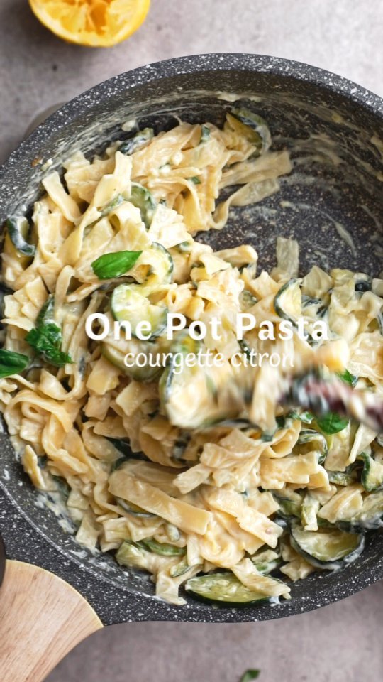 Zucchini Lemon Yogurt One-Pot Pasta