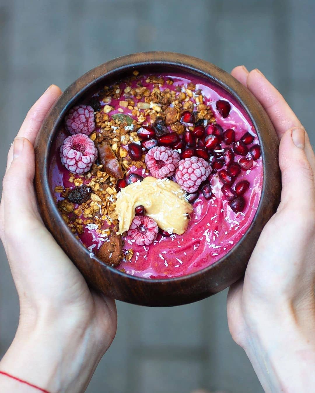 Pomegranate Smoothie Bowl with Berries and Banana