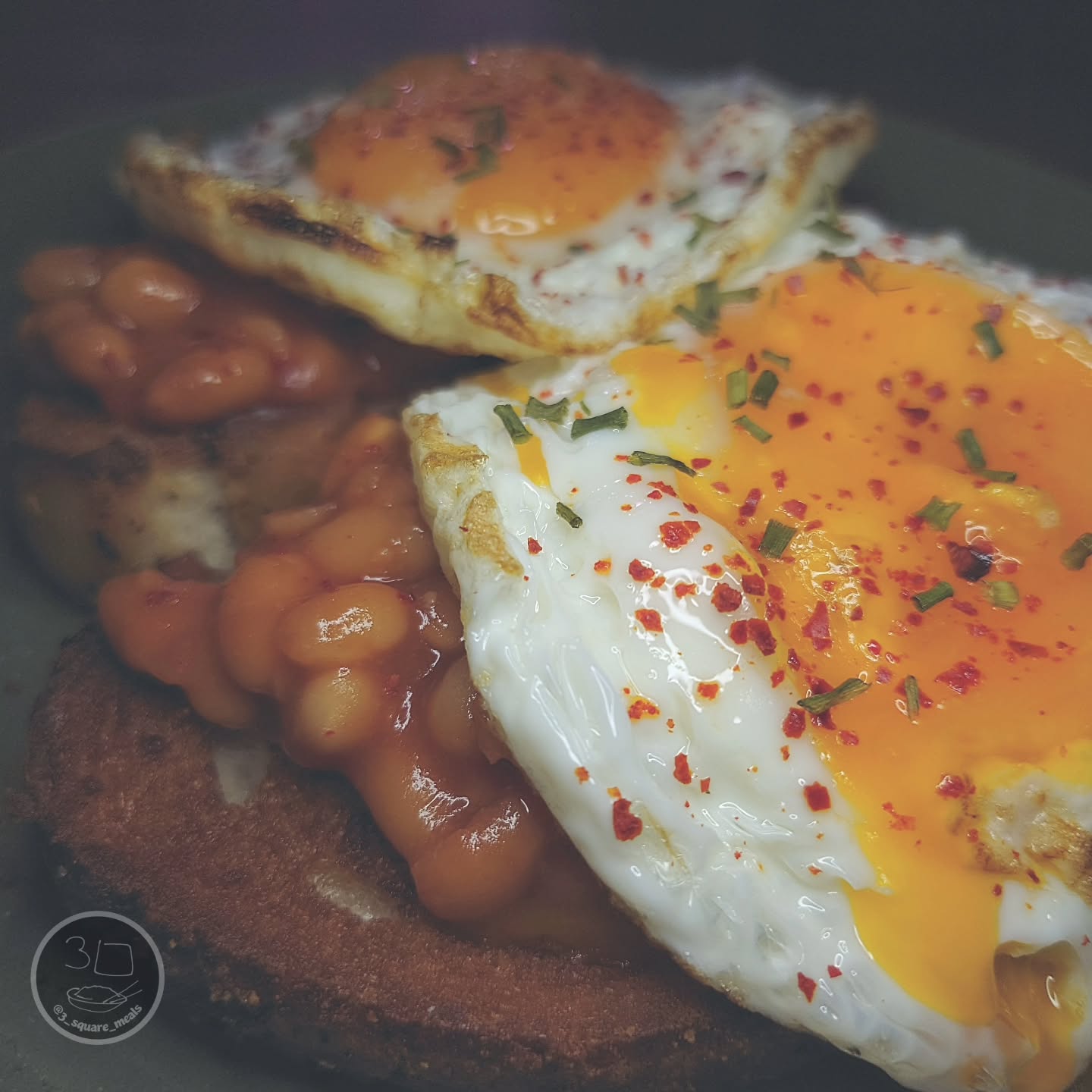 Fried Bread with Eggs and Beans