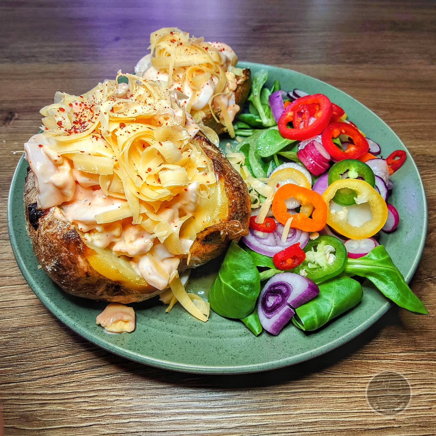 Baked Potato with Egg and Masala Mayo