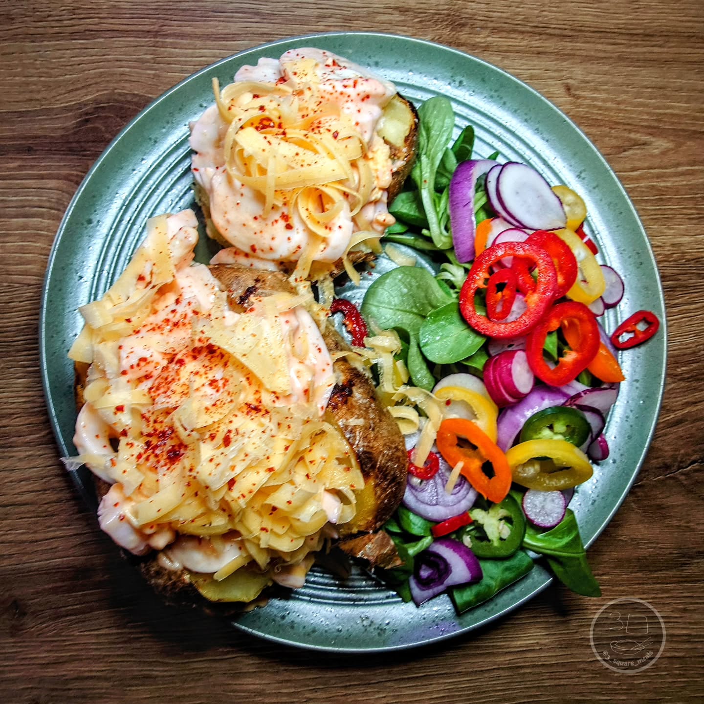 Baked Potato with Egg and Masala Mayo