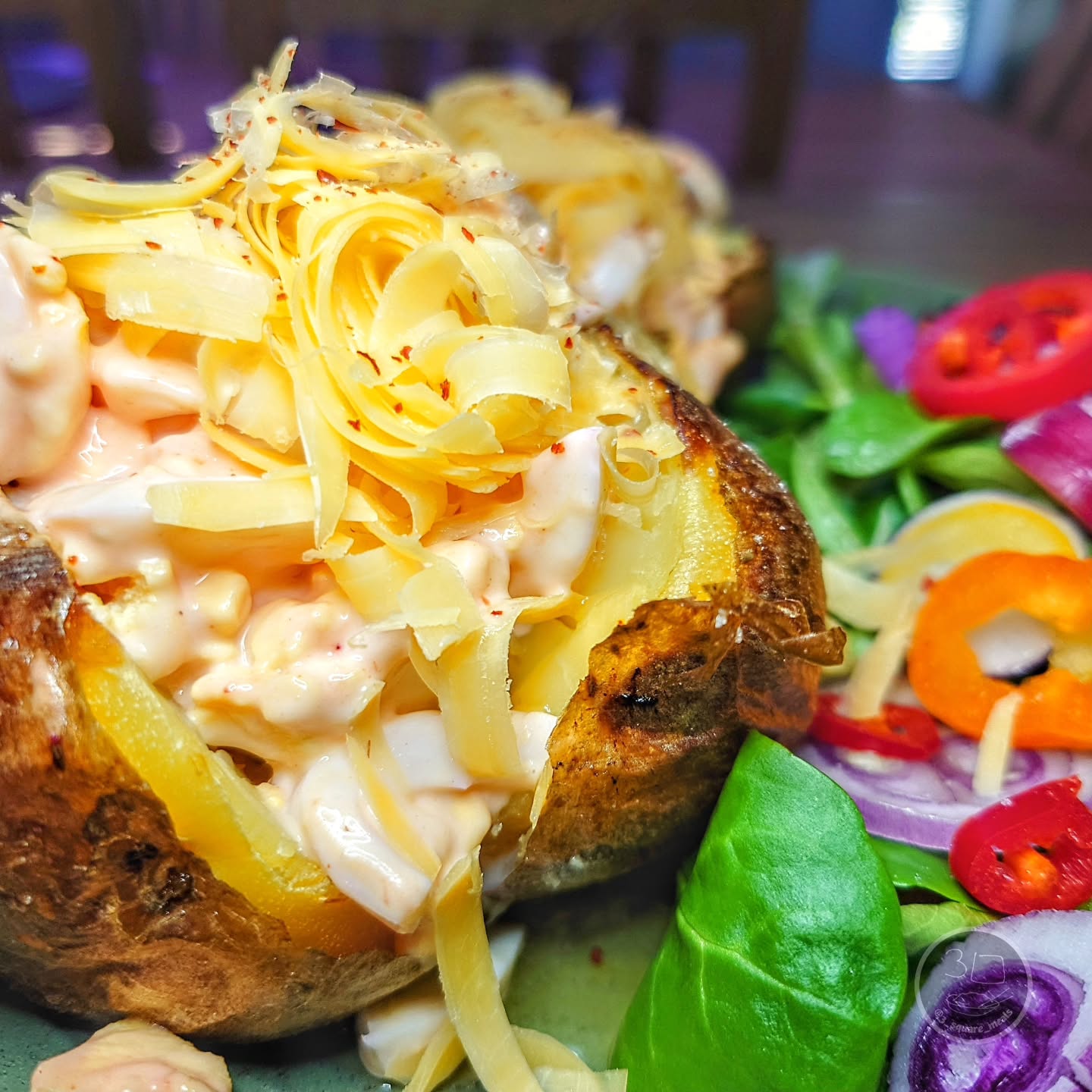 Baked Potato with Egg and Masala Mayo