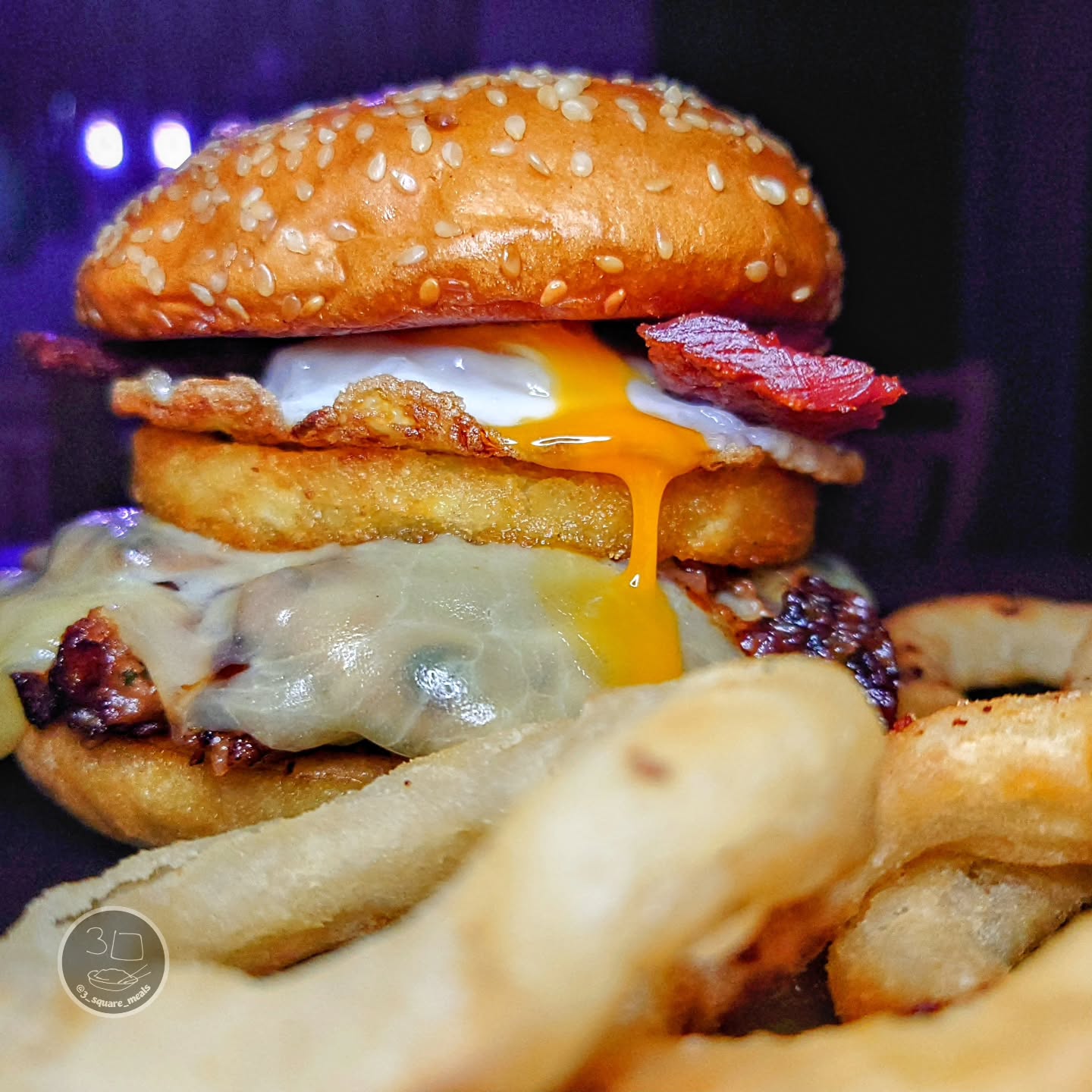 Custom Burger with Egg and Hash Brown