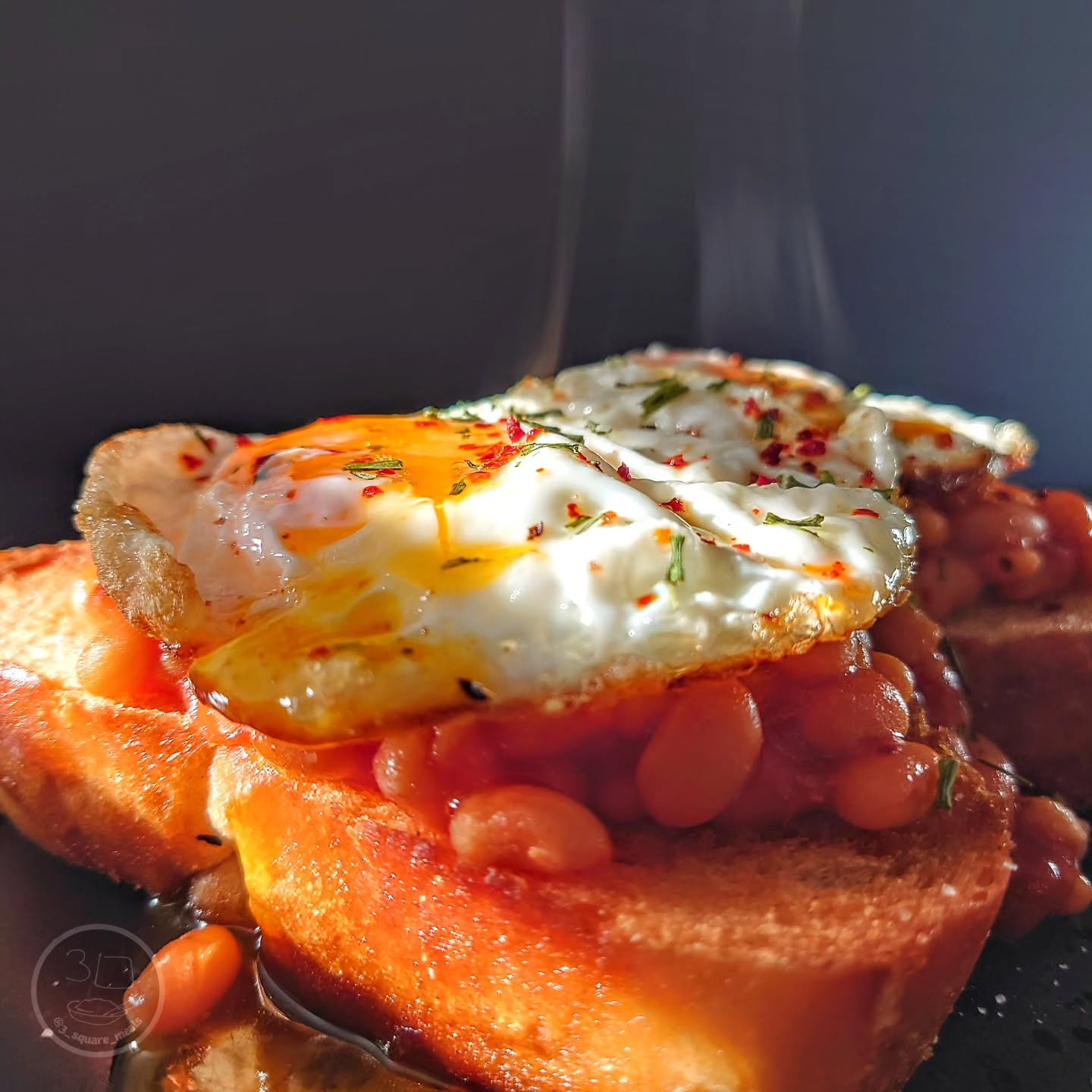 Fried Bread with Eggs and Beans