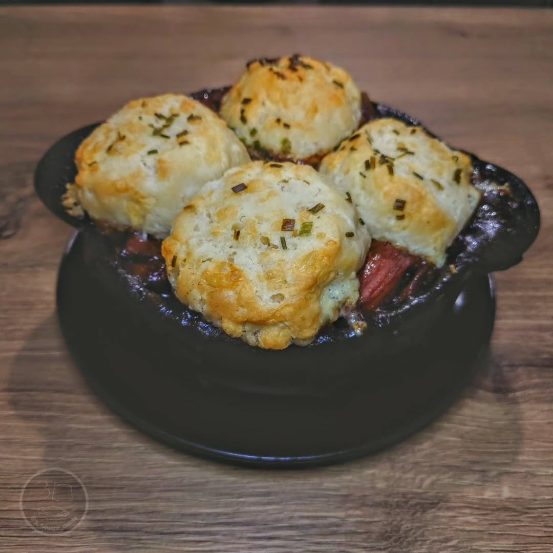Vegetarian Stew with Smoked Cheese Dumplings
