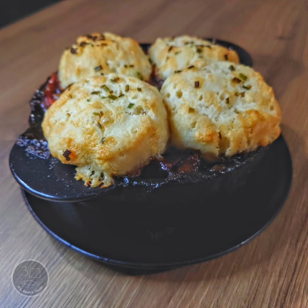 Vegetarian Stew with Smoked Cheese Dumplings