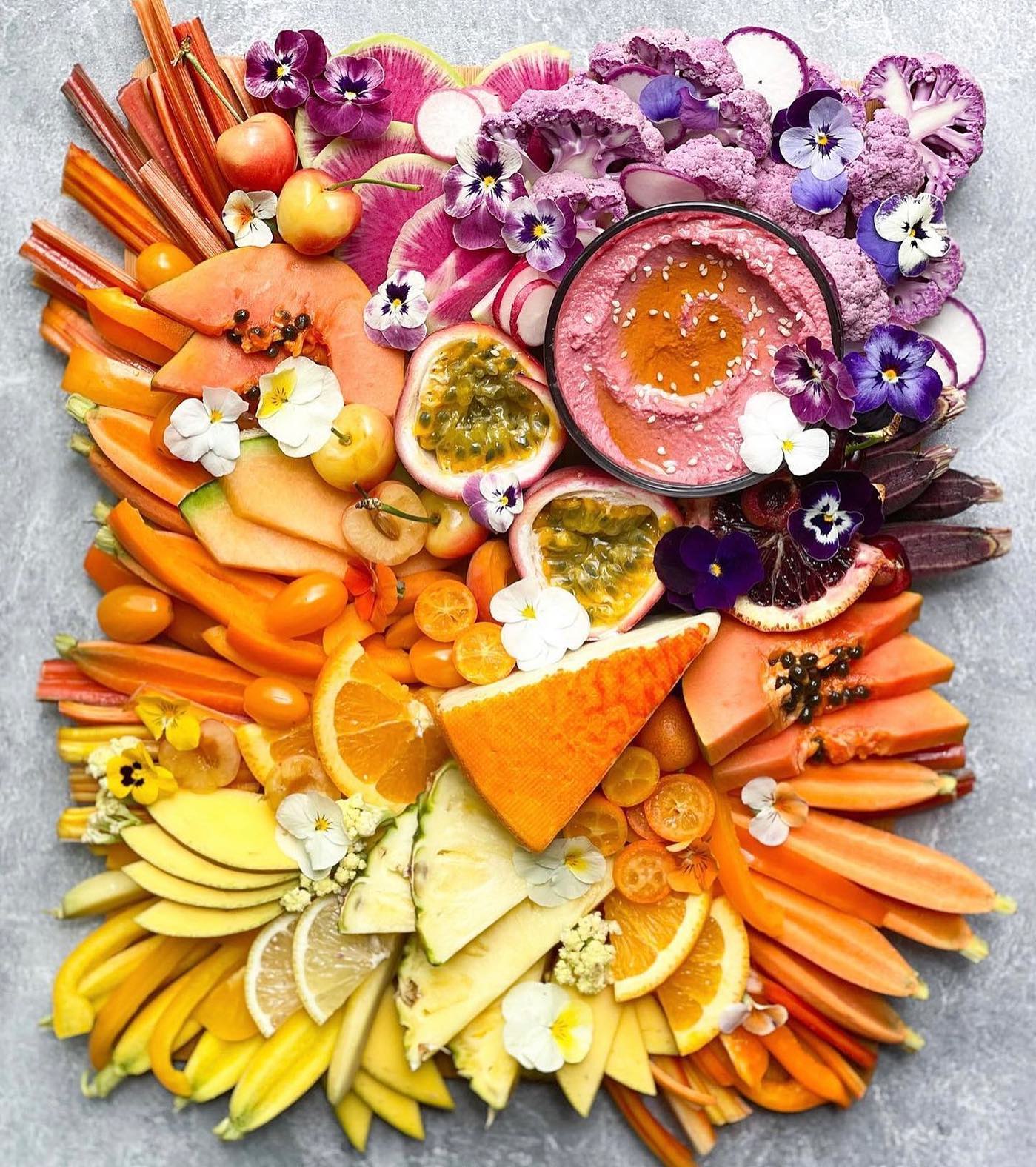 Sunset-Inspired Fruit and Veggie Charcuterie Board