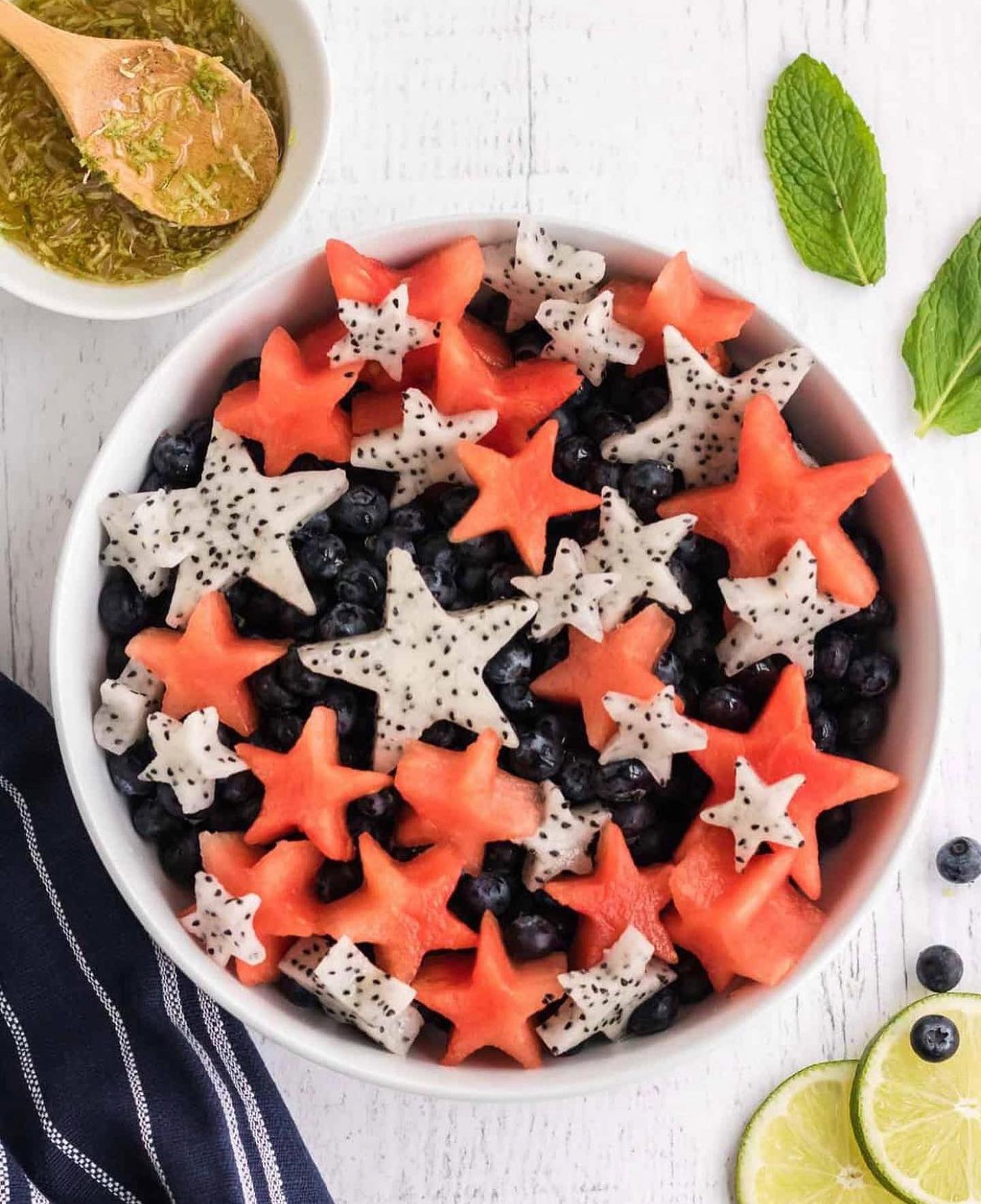 Patriotic Star-Shaped Fruit Salad