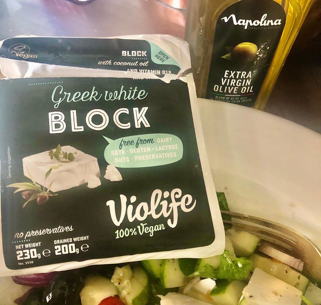 Vegan Greek Salad with Feta Alternative