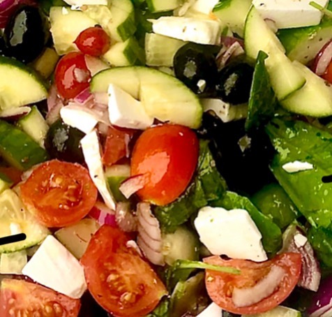 Vegan Greek Salad with Feta Alternative