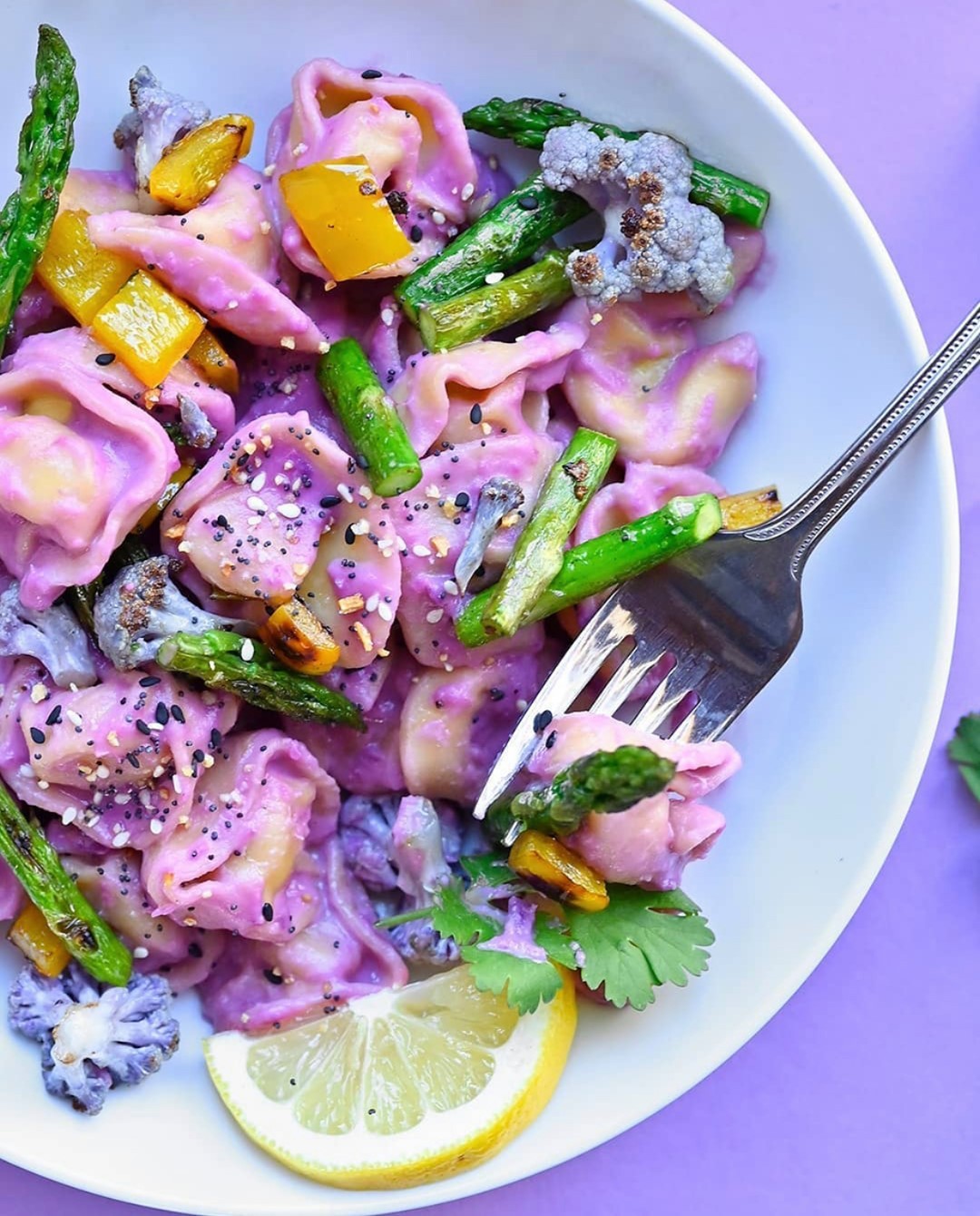 Creamy Purple Sweet Potato Pasta