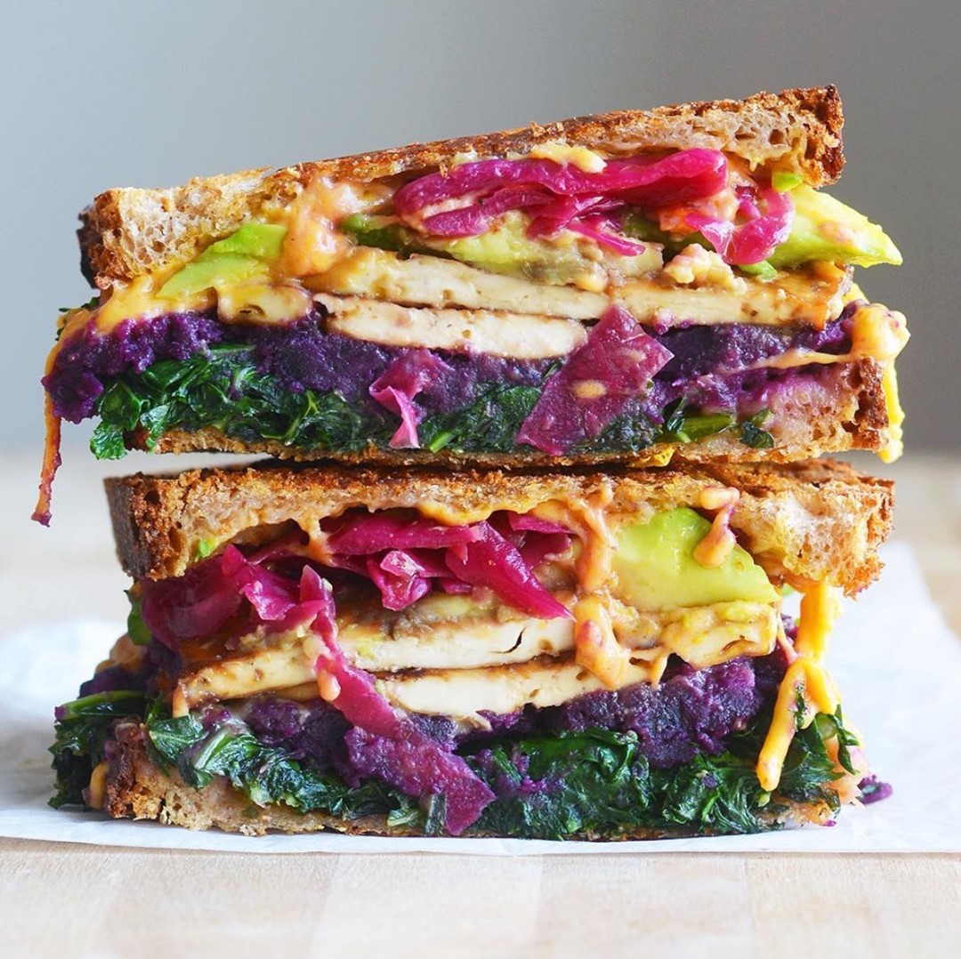 Grilled Rainbow Vegan Sandwich