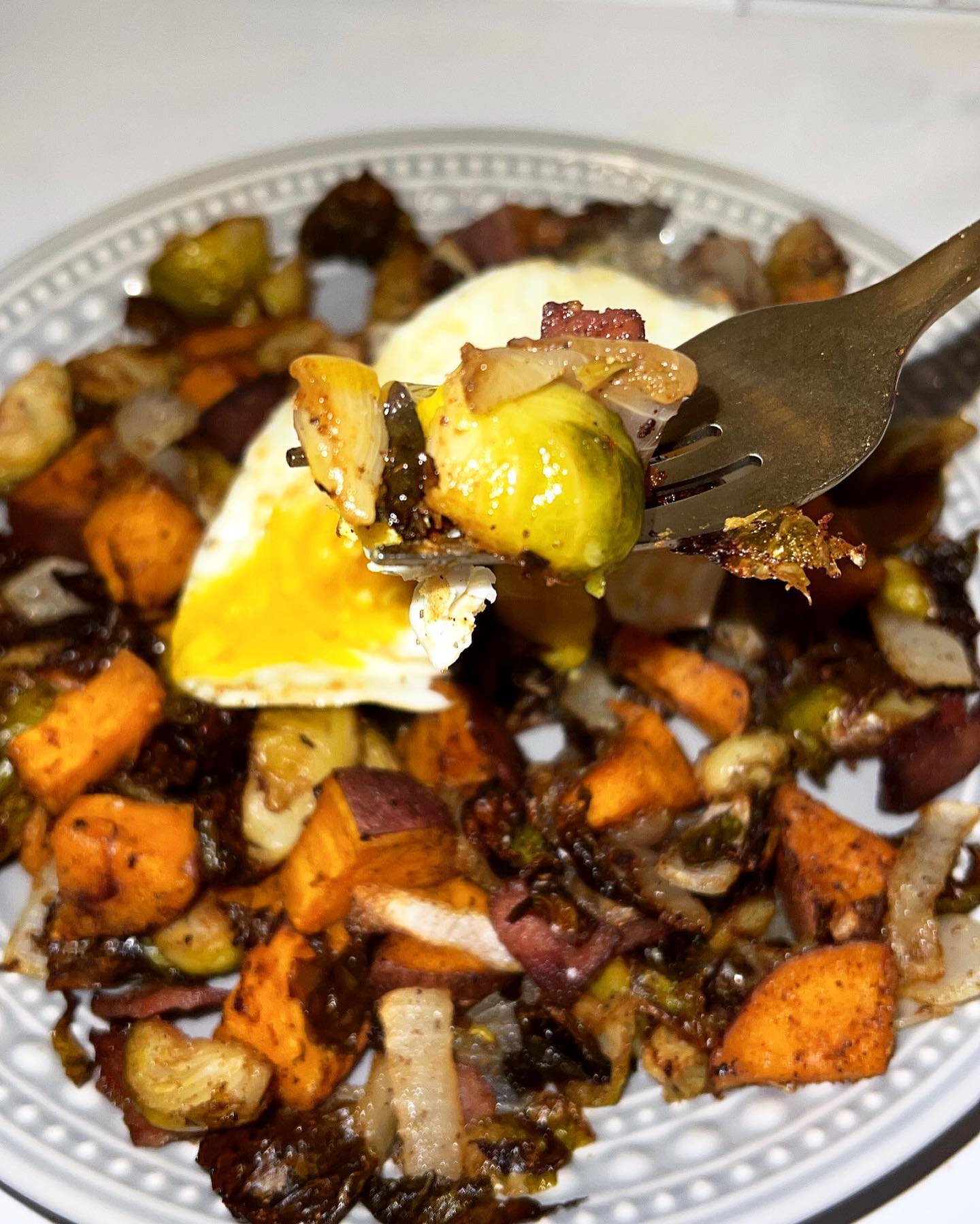 Breakfast Hash with Sweet Potato and Bacon