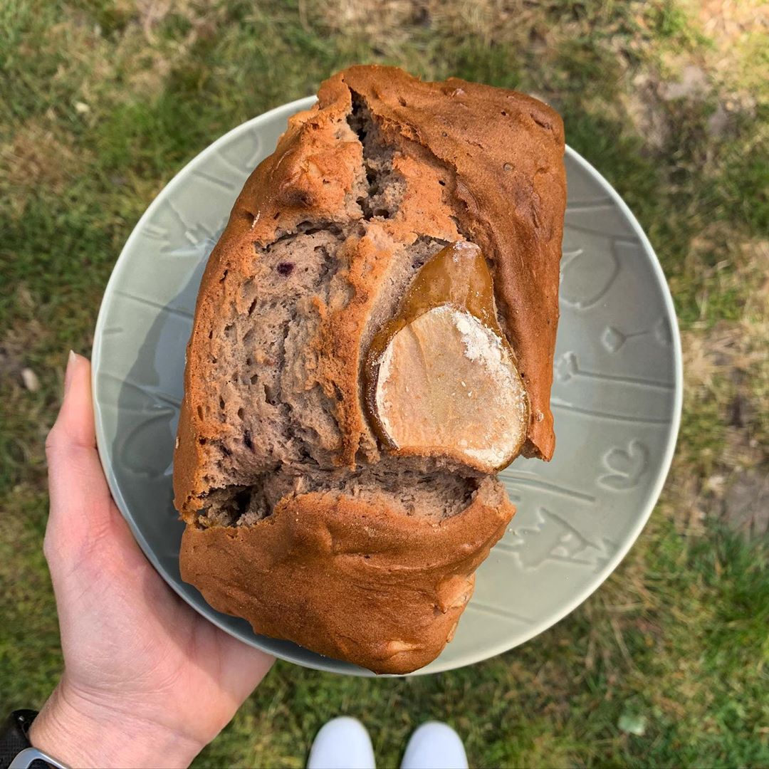 Pear and Raspberry Swirl Breakfast Bread