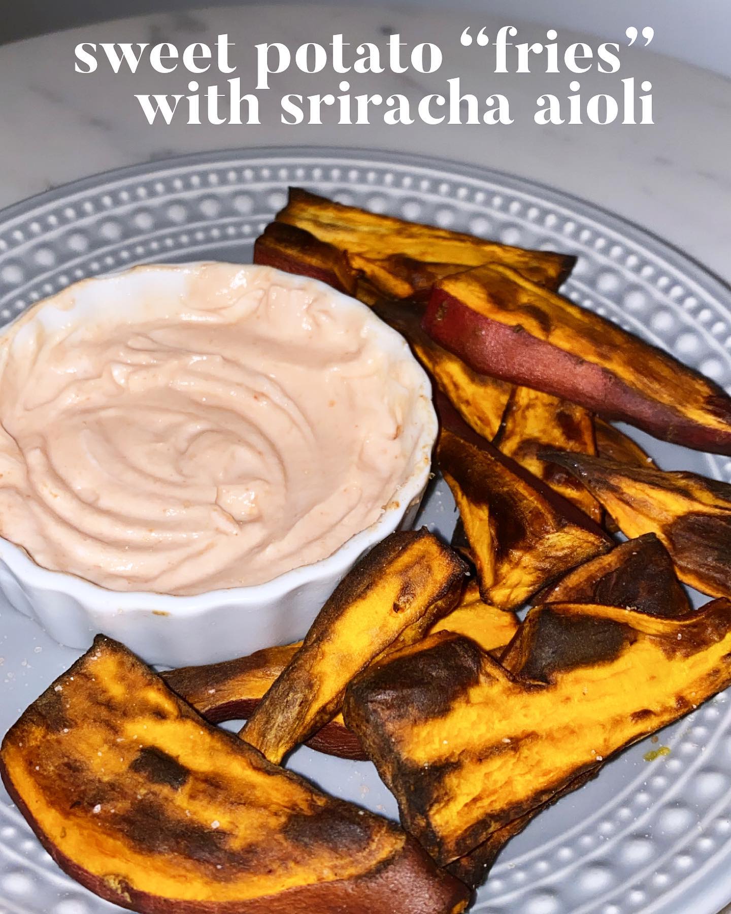Air-Fried Sweet Potato Fries with Yogurt Sauce