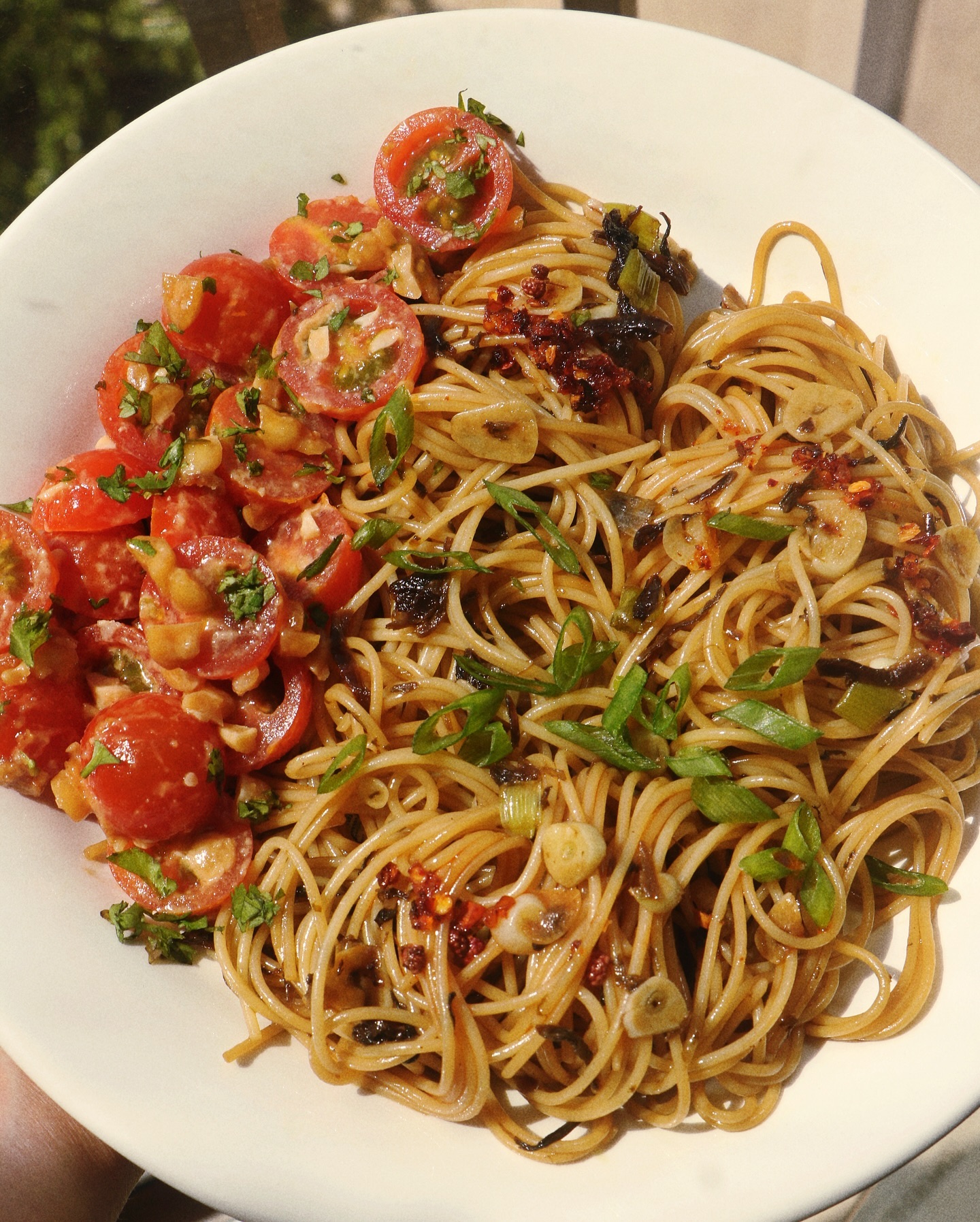 Umami Angel Hair Pasta with Asian Twist