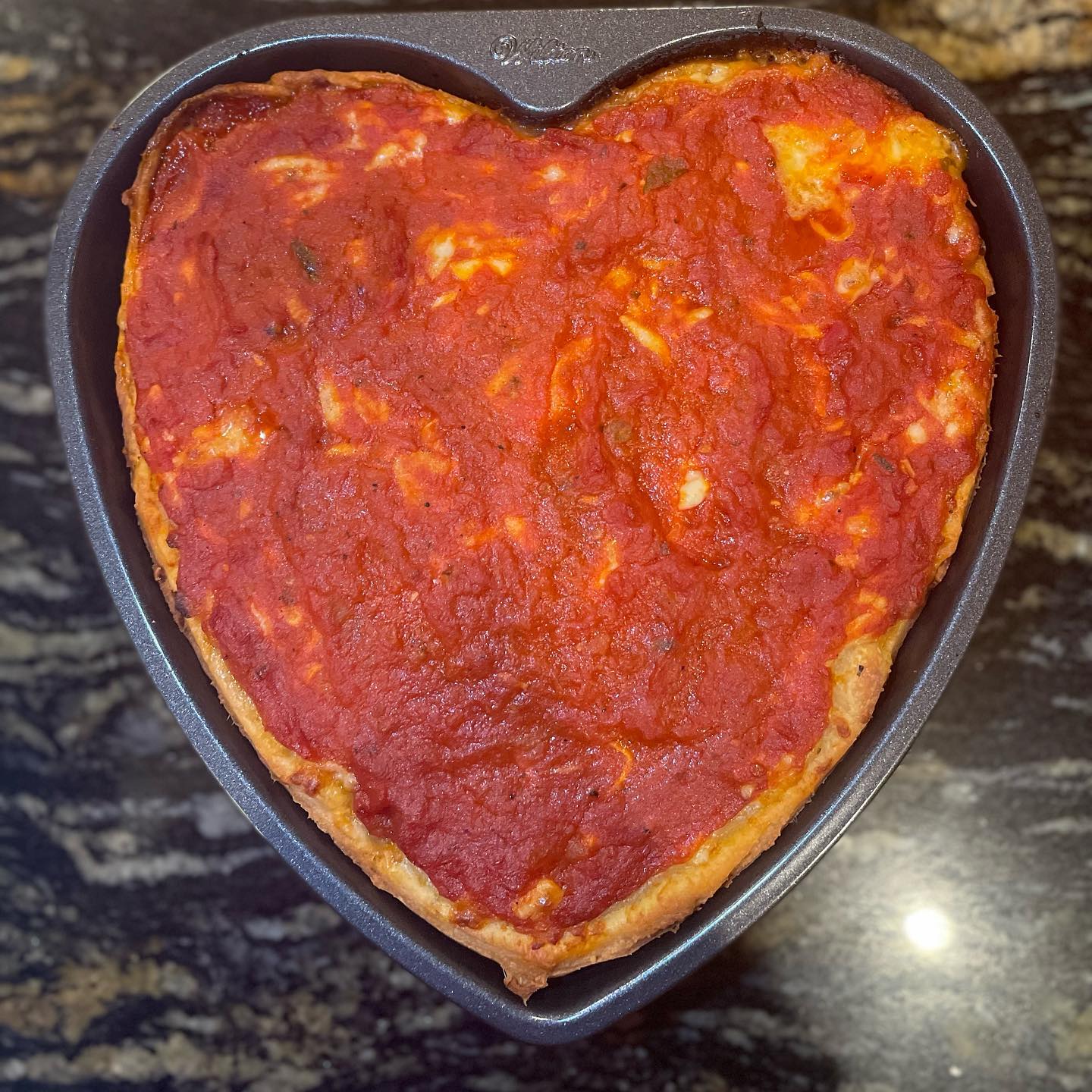 Valentine's Day Deep Dish Pizza