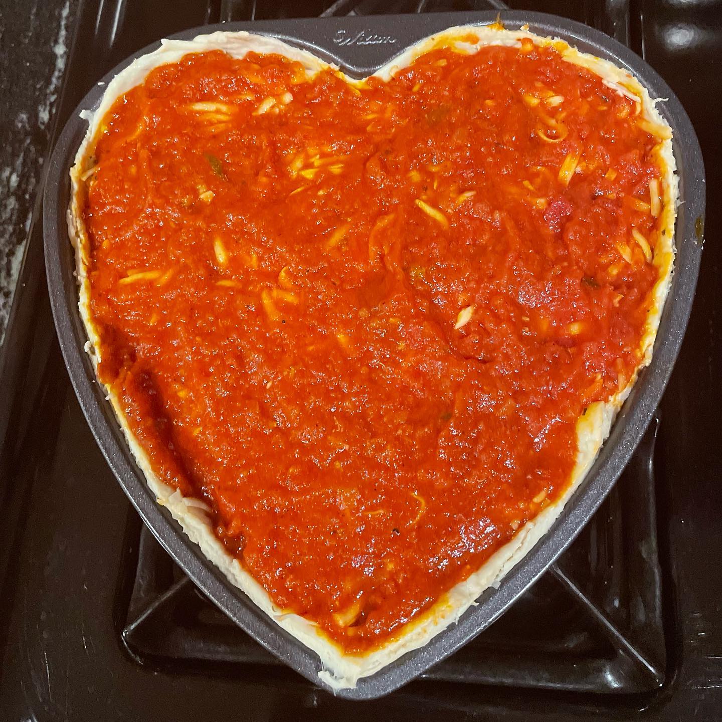Valentine's Day Deep Dish Pizza