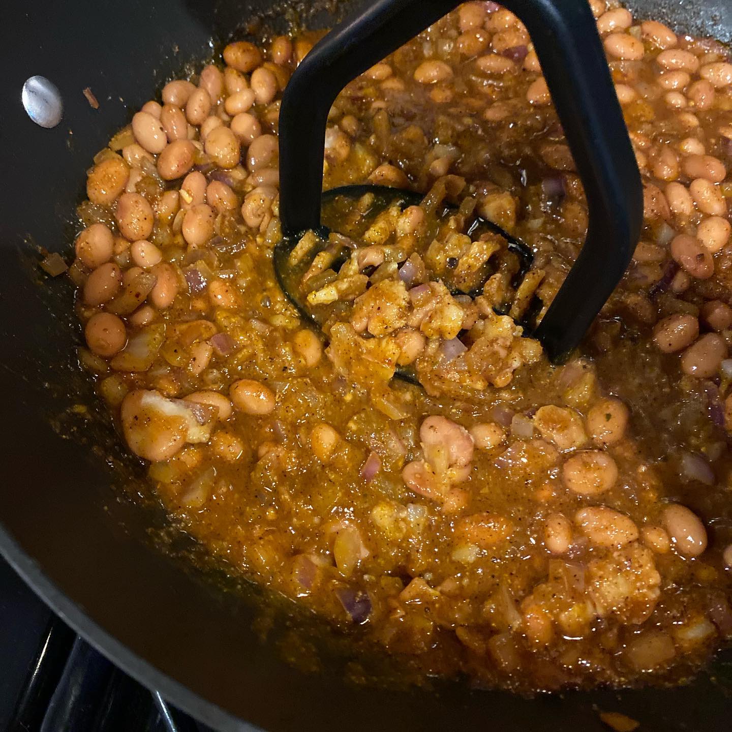Quick Refried Beans with Taco Seasoning