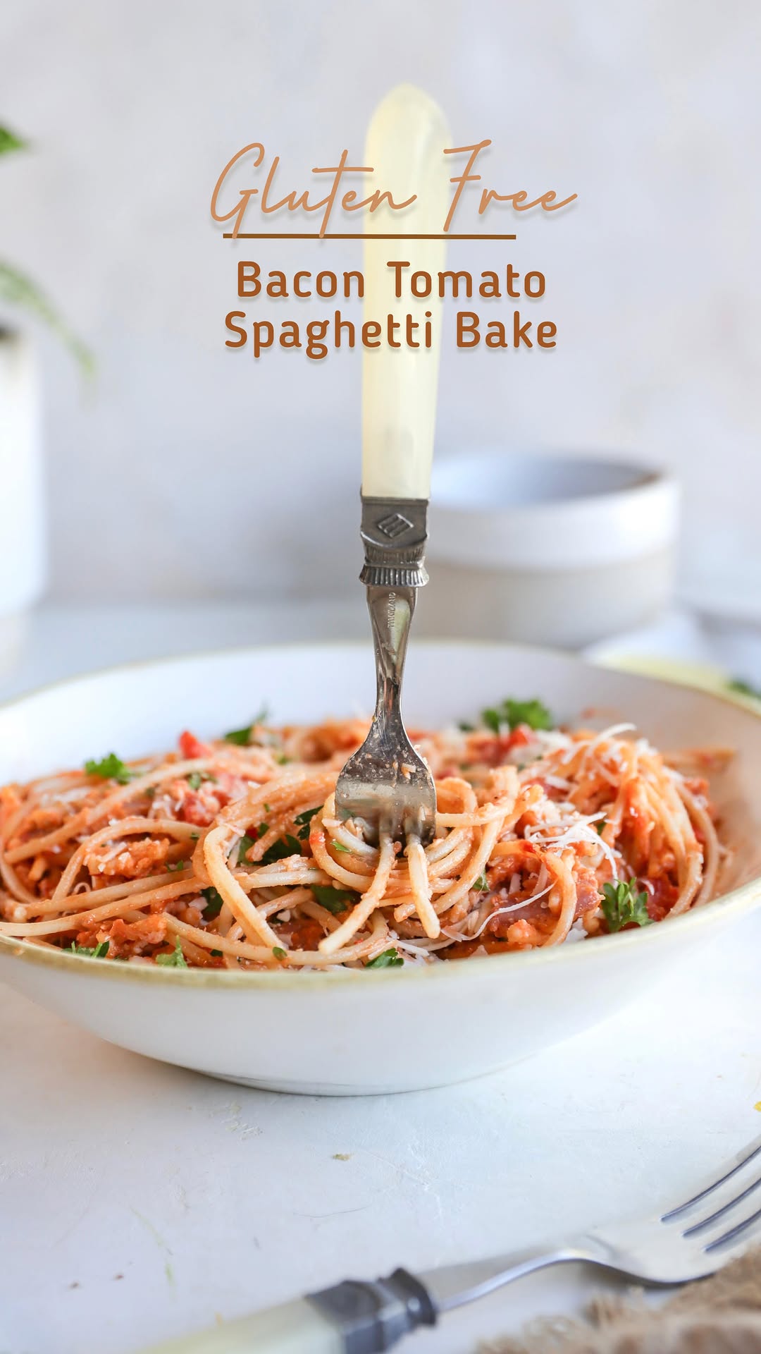Gluten-Free Bacon Tomato Spaghetti Bake