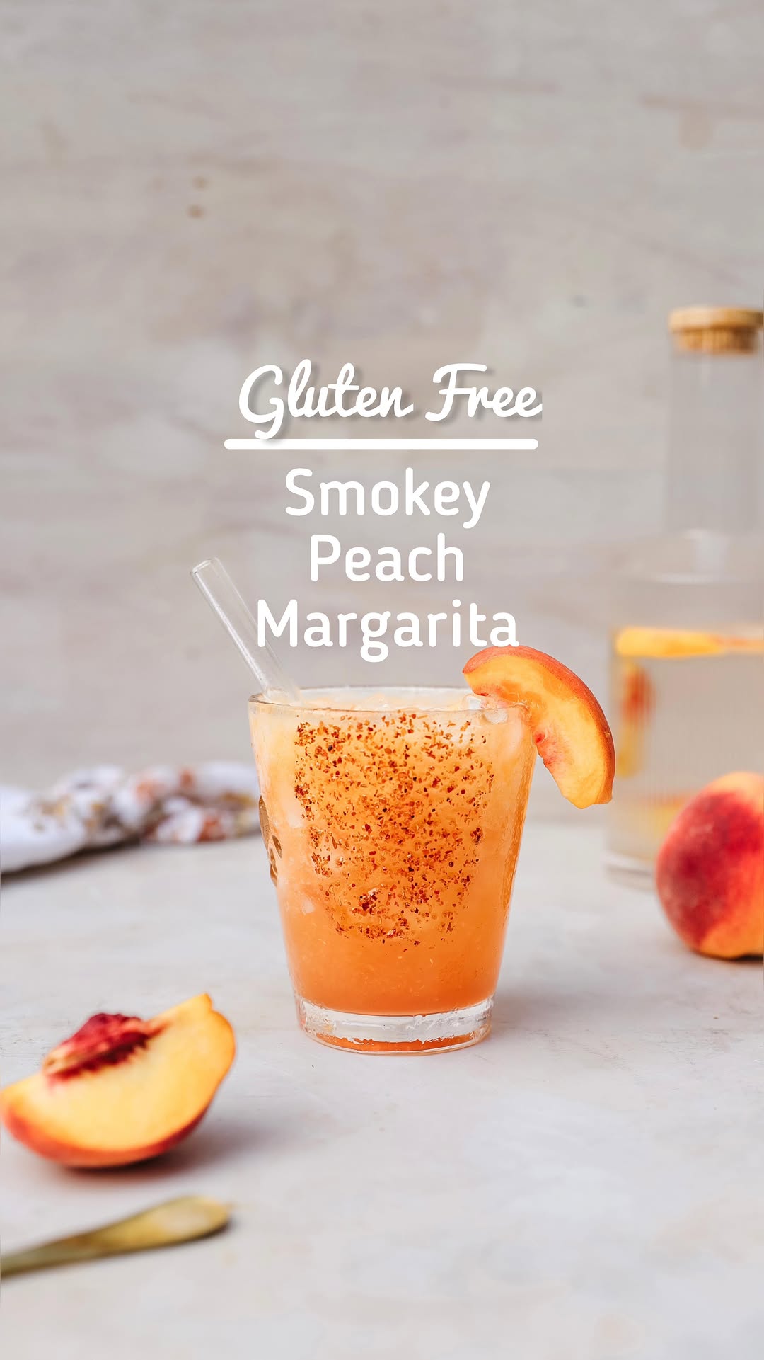 Smoked Peach Margarita Cocktail