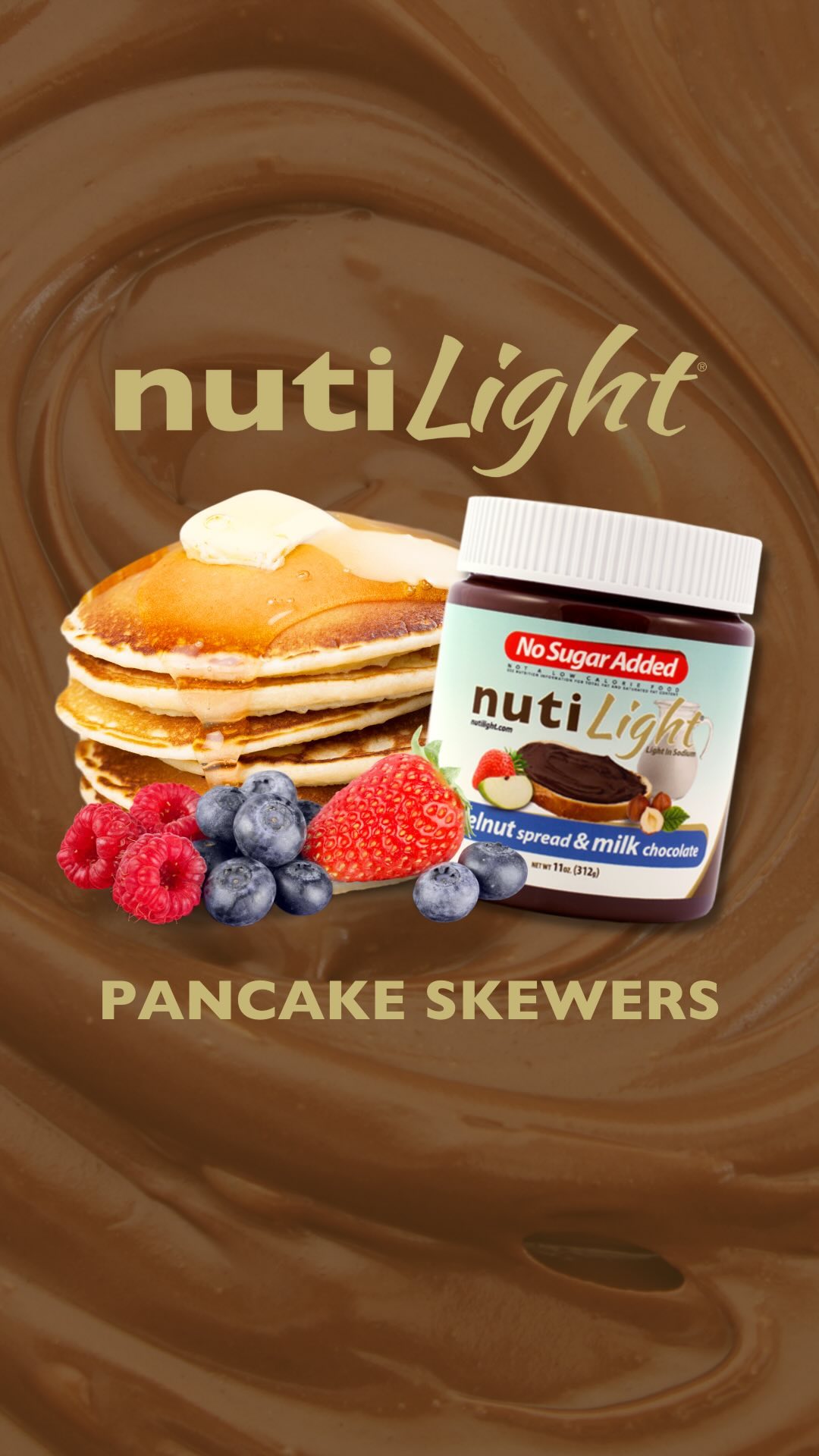 Pancake Skewers with Nutilight Chocolate Spread