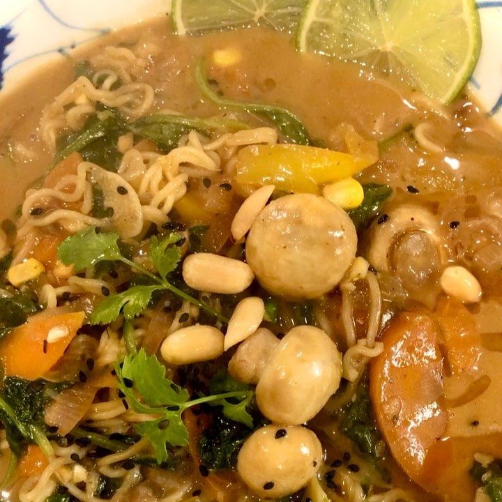Thai Peanut Ramen Vegetable Stew