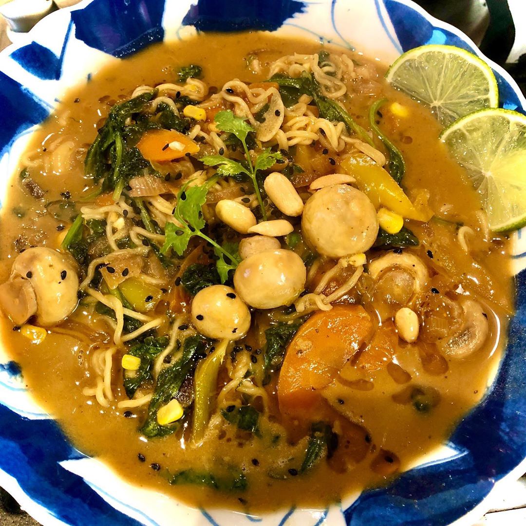 Thai Peanut Ramen Vegetable Stew