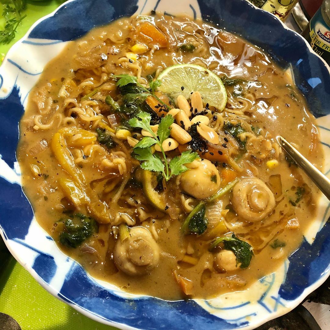 Thai Peanut Ramen Vegetable Stew