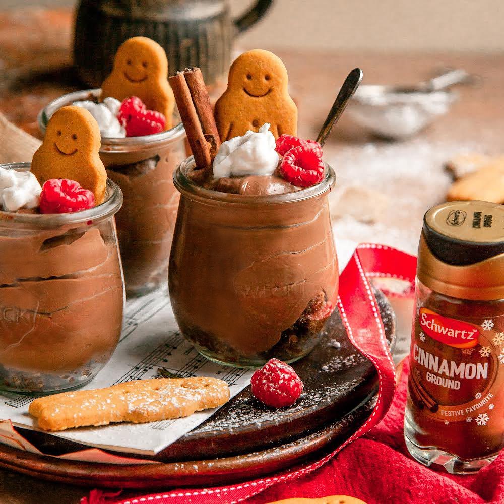 Gingerbread Chocolate Mousse Pots