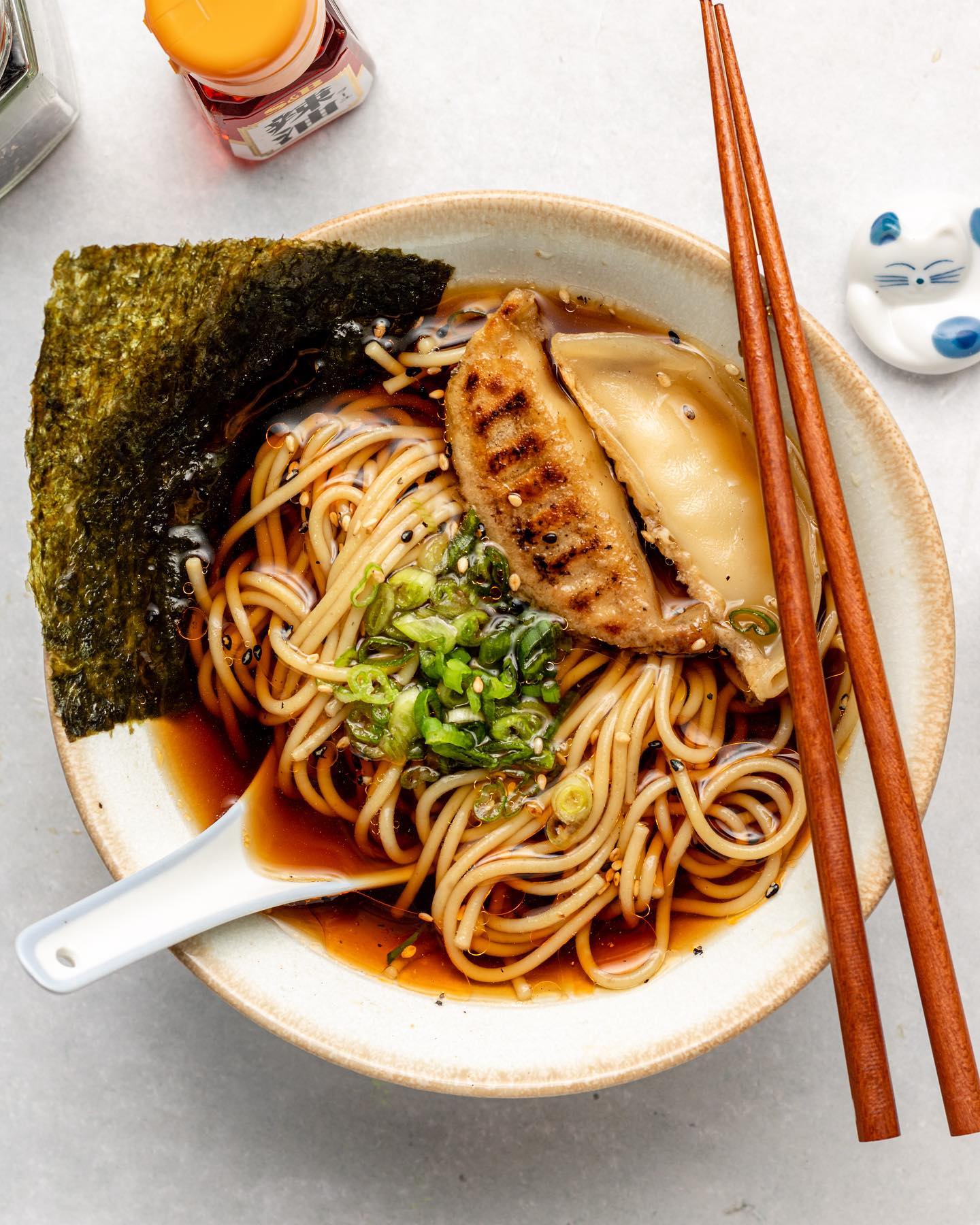 Easy Vegan Shoyu Ramen with Gyoza