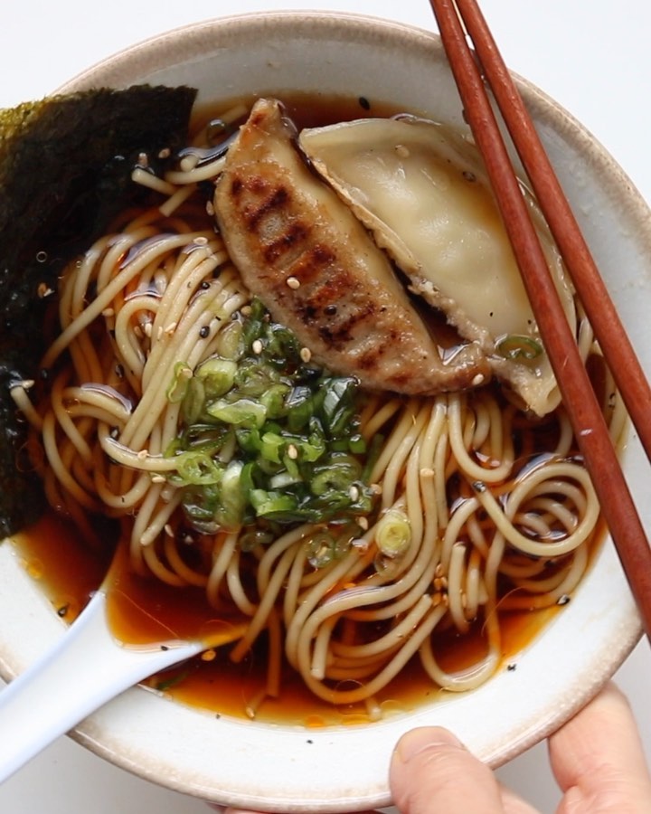 Easy Vegan Shoyu Ramen with Gyoza