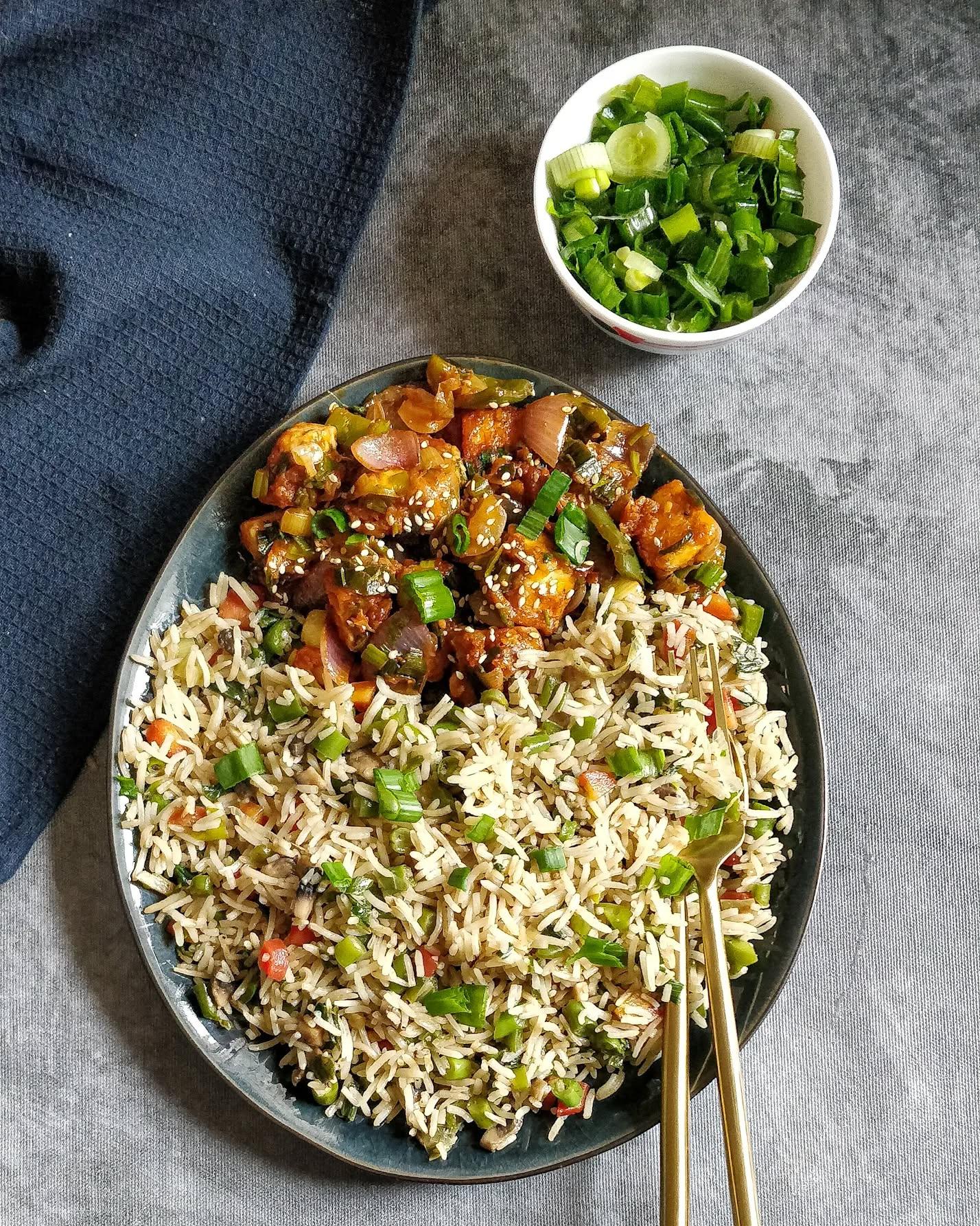 Indo-Chinese Vegetable Fried Rice