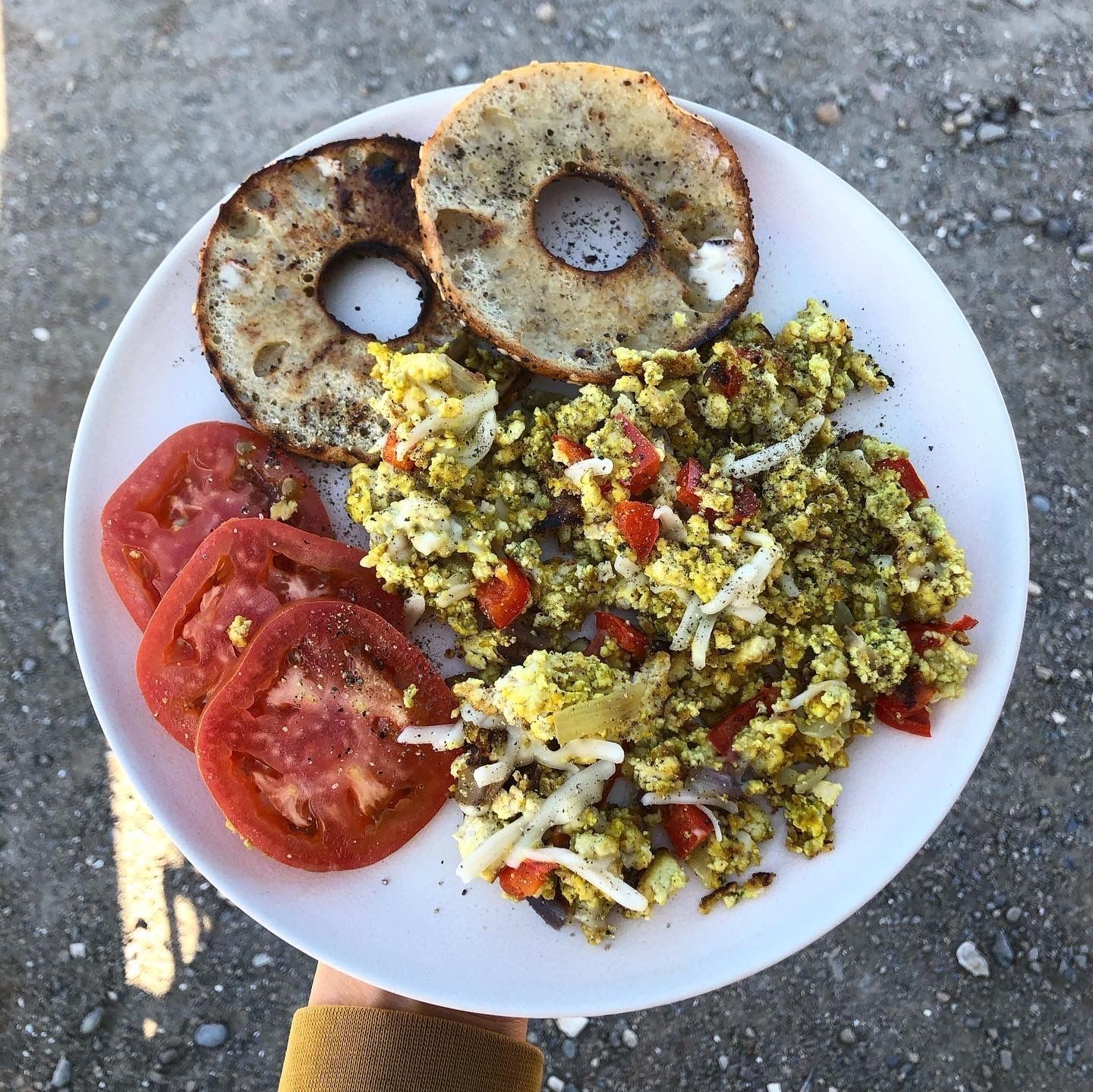 Tofu Scramble with Hummus and Spices