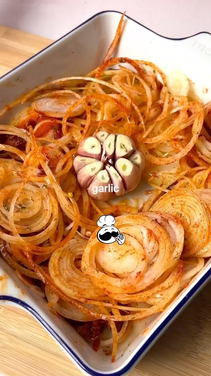 One Tray Baked Caramelized Onion Pasta