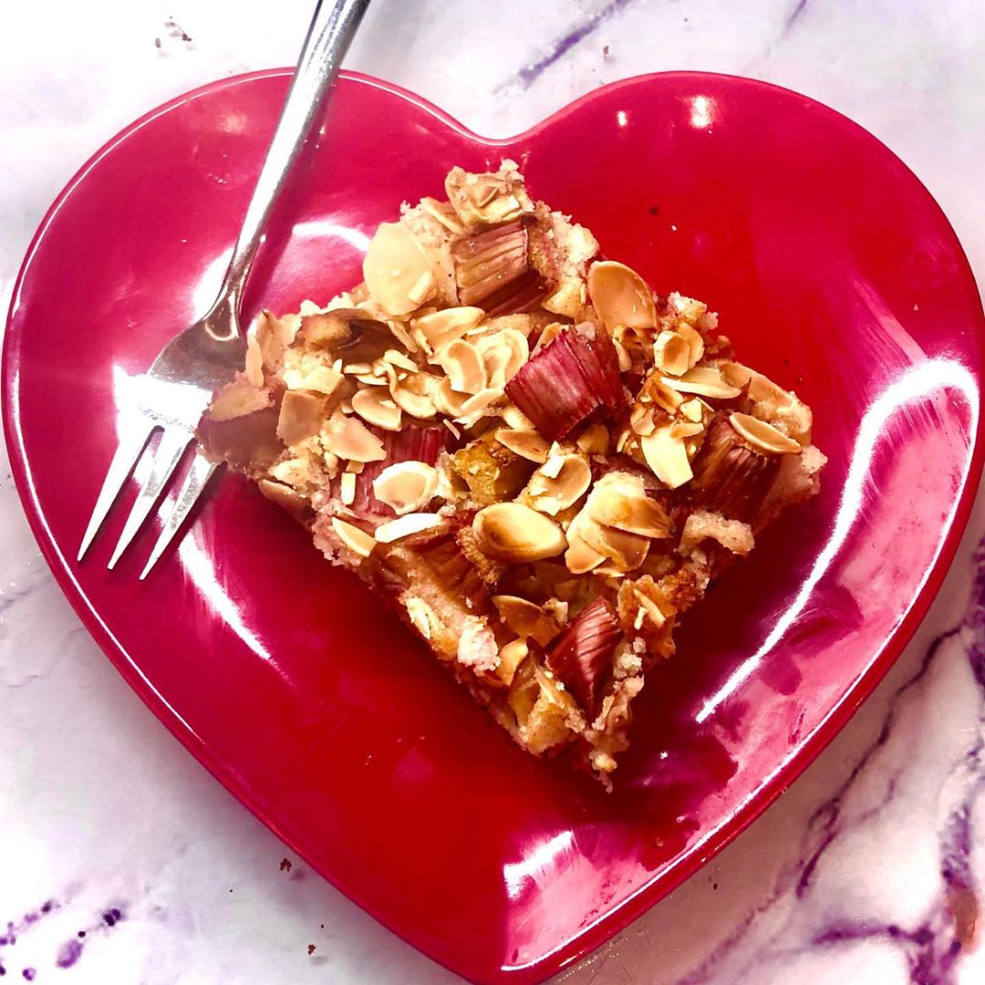 Rhubarb and Almond Tray Bake