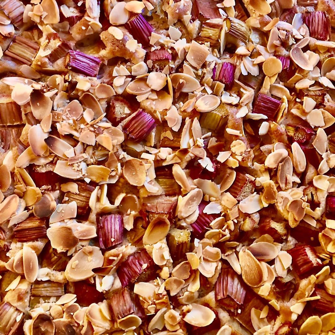 Rhubarb and Almond Tray Bake