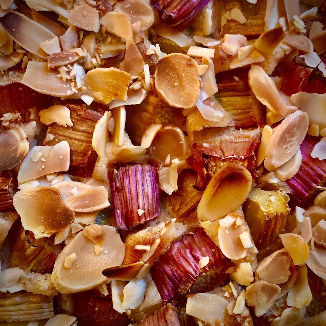 Rhubarb and Almond Tray Bake