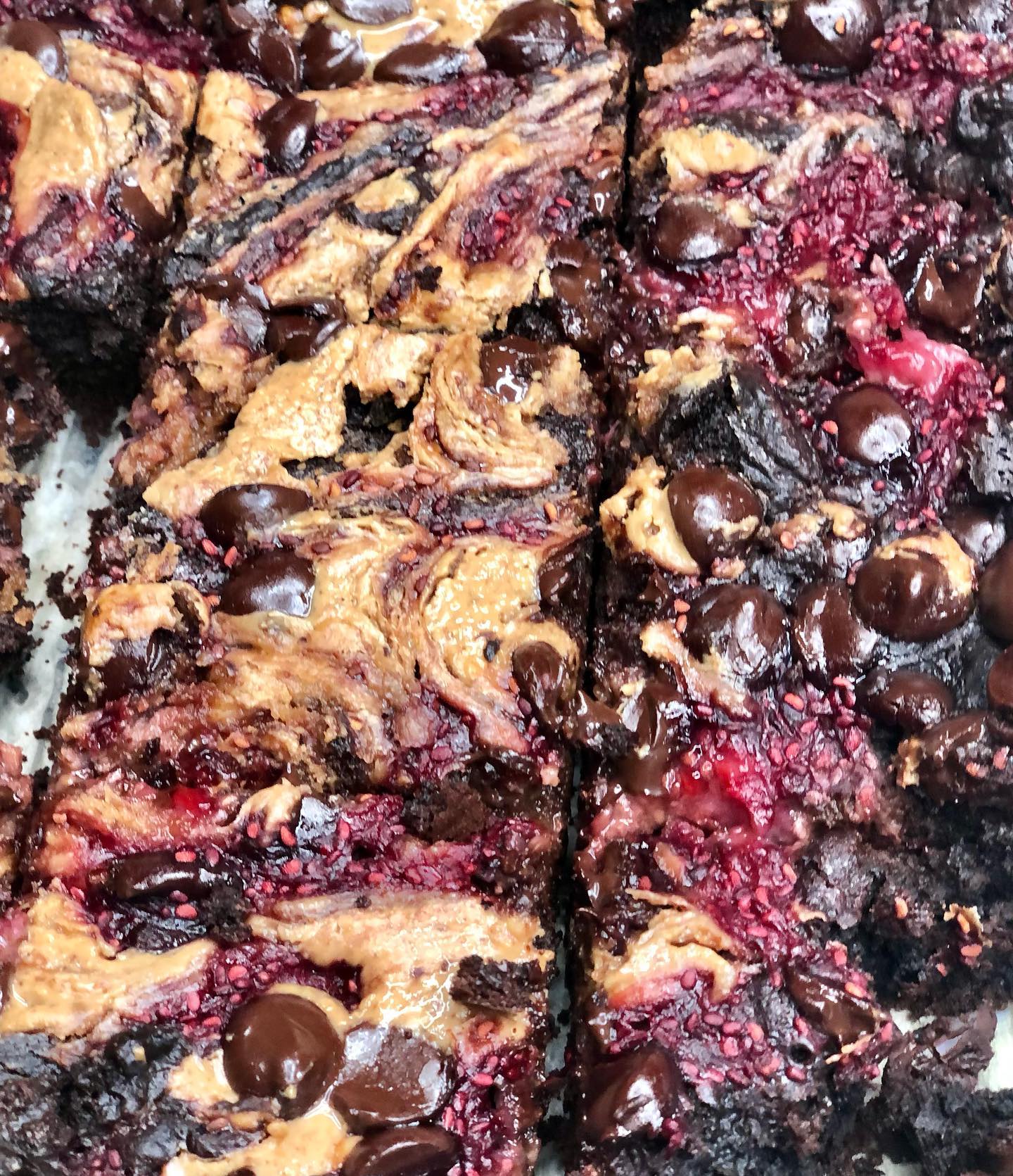 Almond Butter and Raspberry Jam Brownies