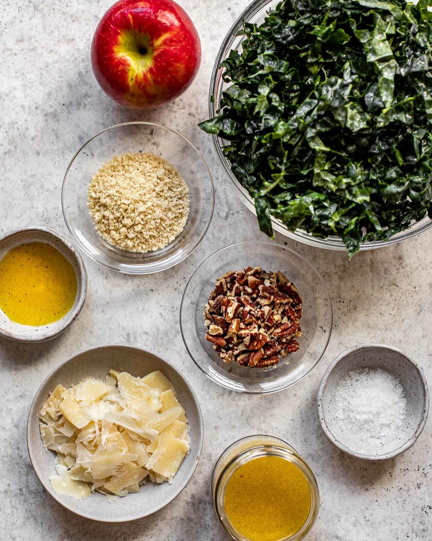 Kale Salad with Apple and Lemon Tahini Dressing